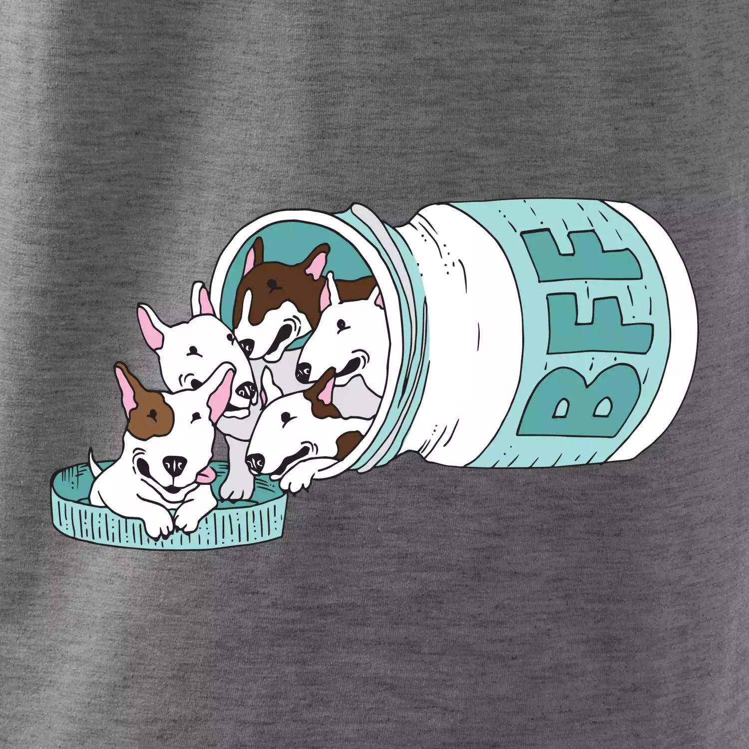 Bullterrier Friends Forever zelené (Pecka design)