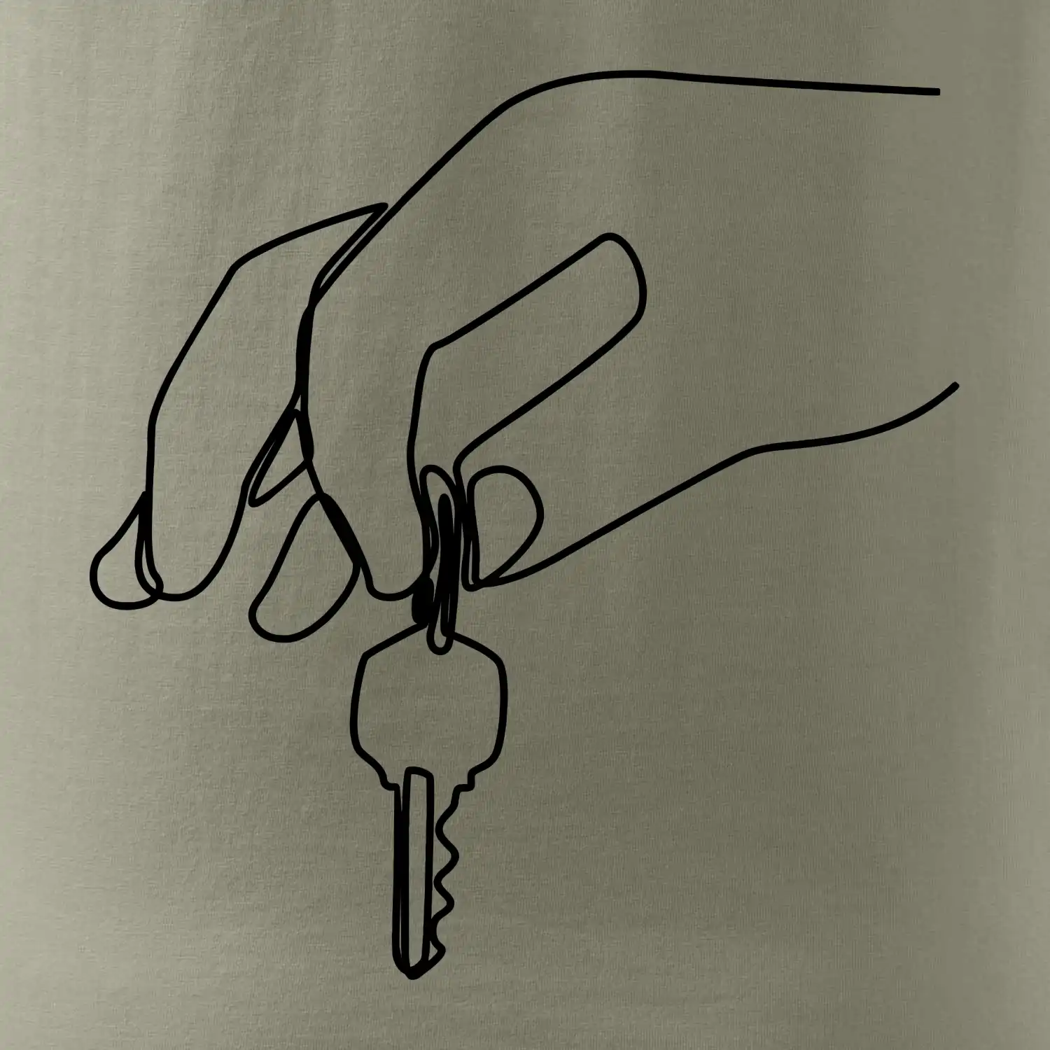 Klíče a ruka jedním tahem