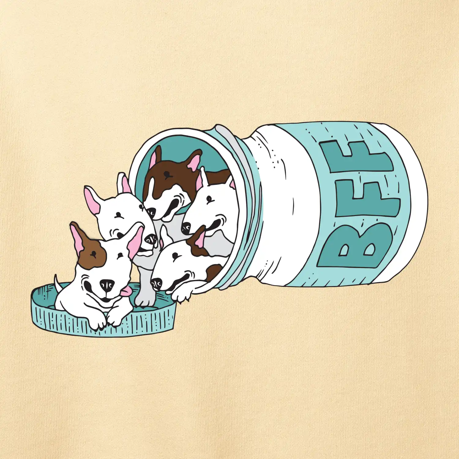 Bullterrier Friends Forever zelené (Pecka design)