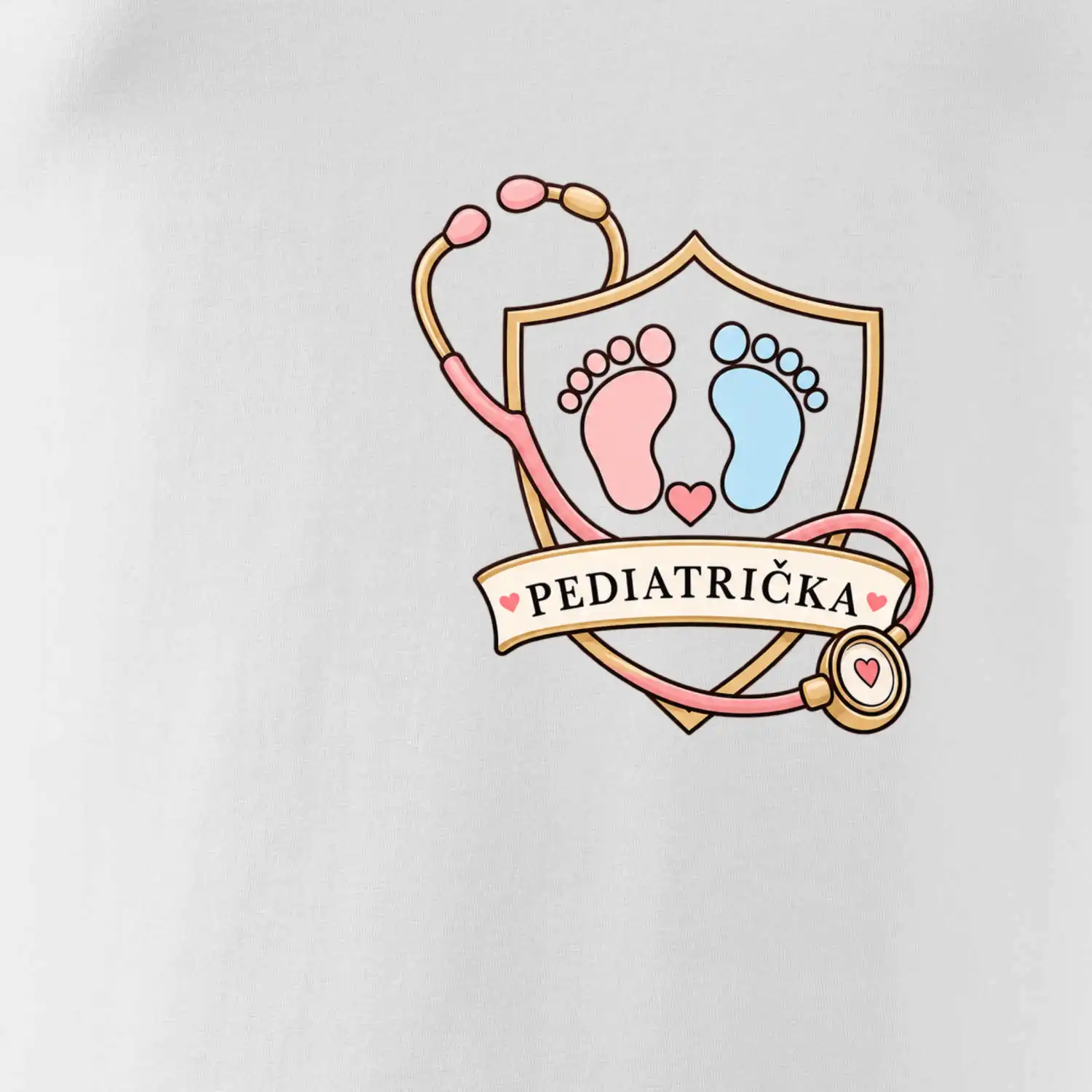 Pro nejmenší - pediatrický štít s otisky nožiček