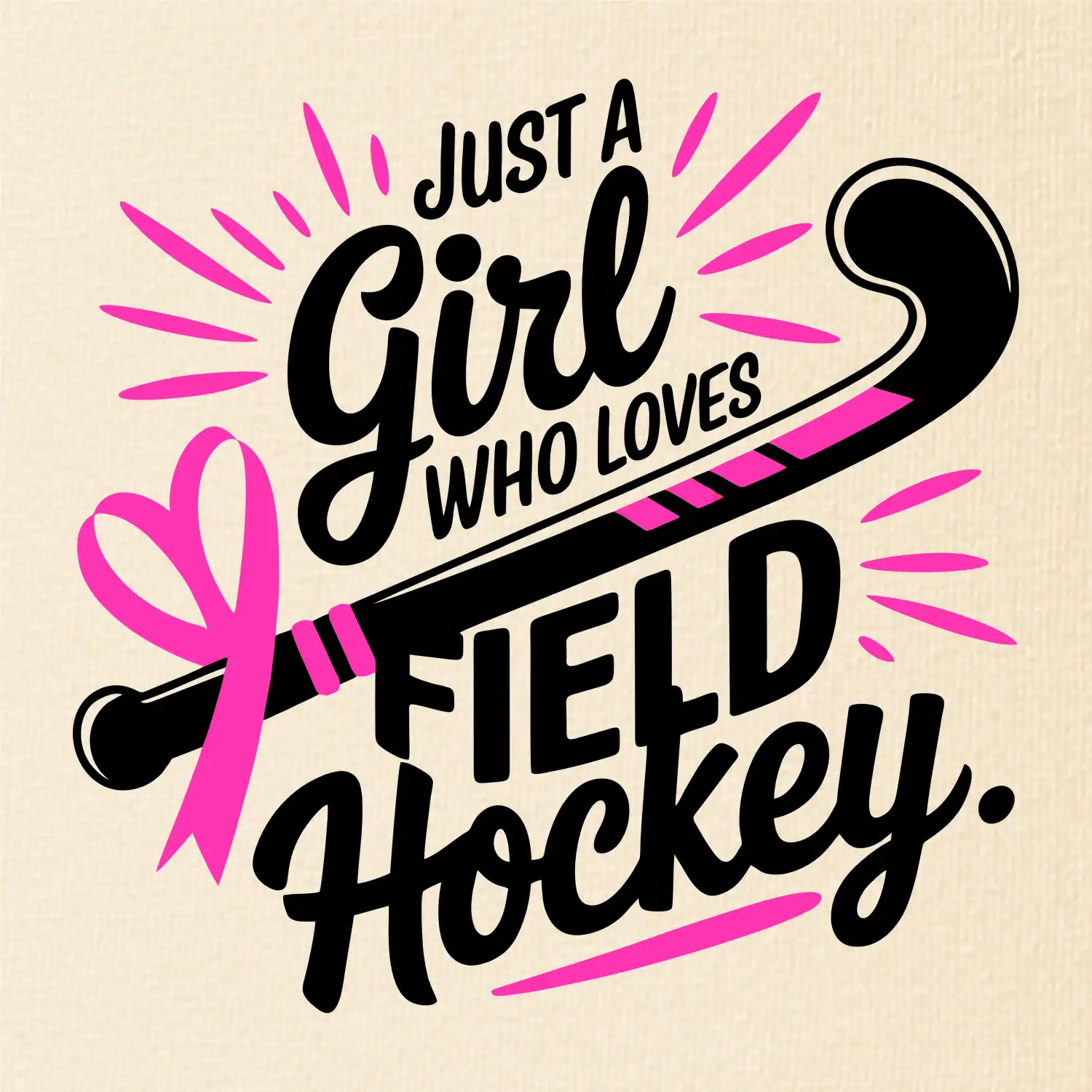 Just a girl who loves field hockey černo růžové