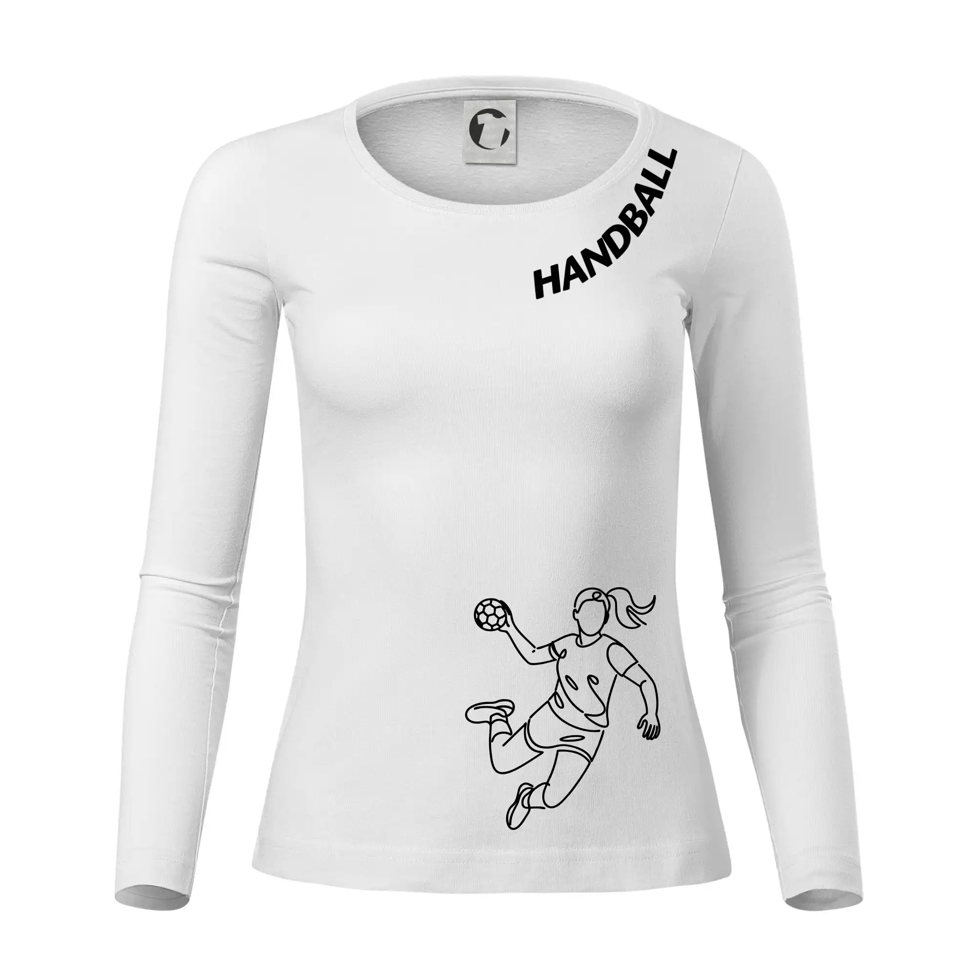 Handball nápis šikmo  - holka