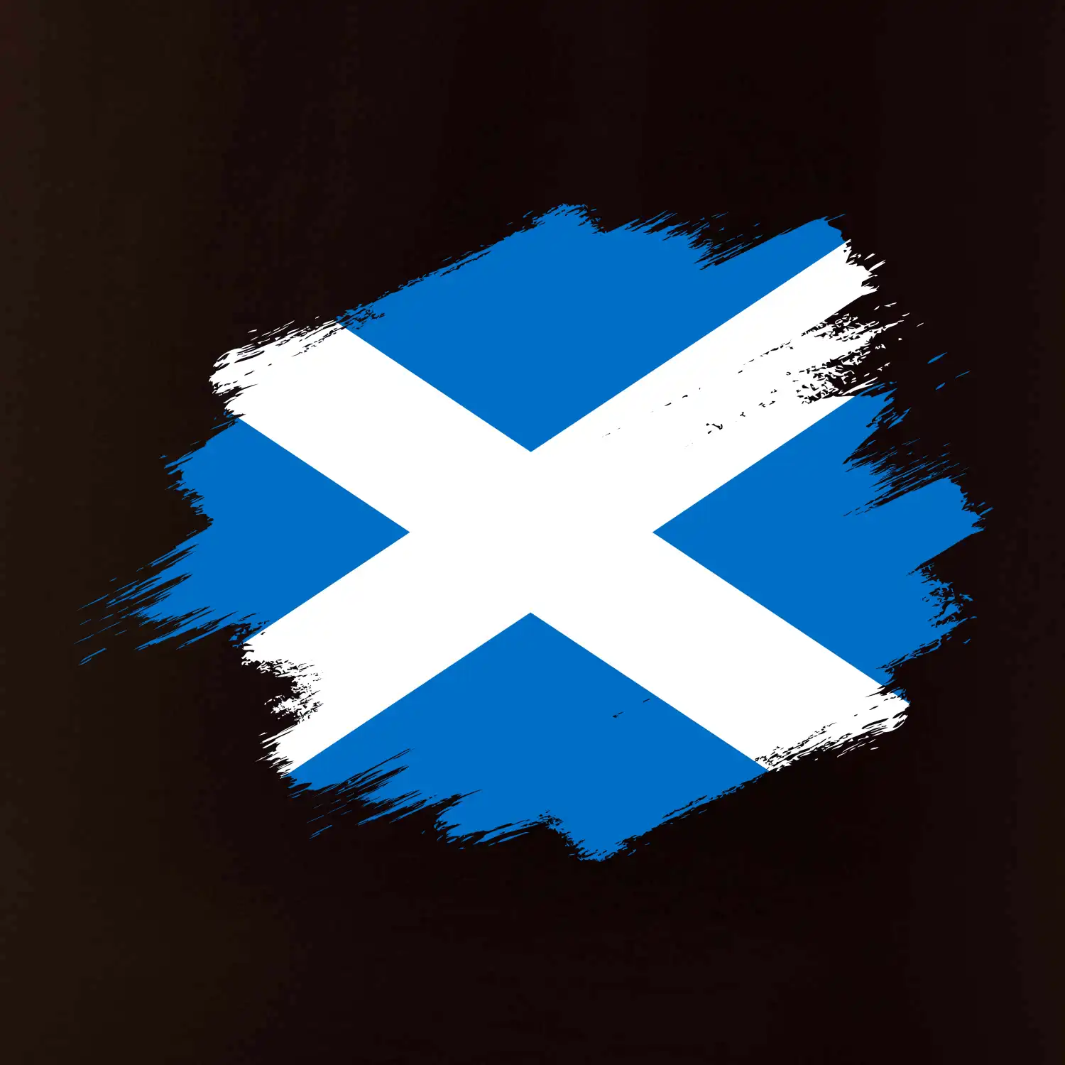 Skotská vlajka kreslená štetcem