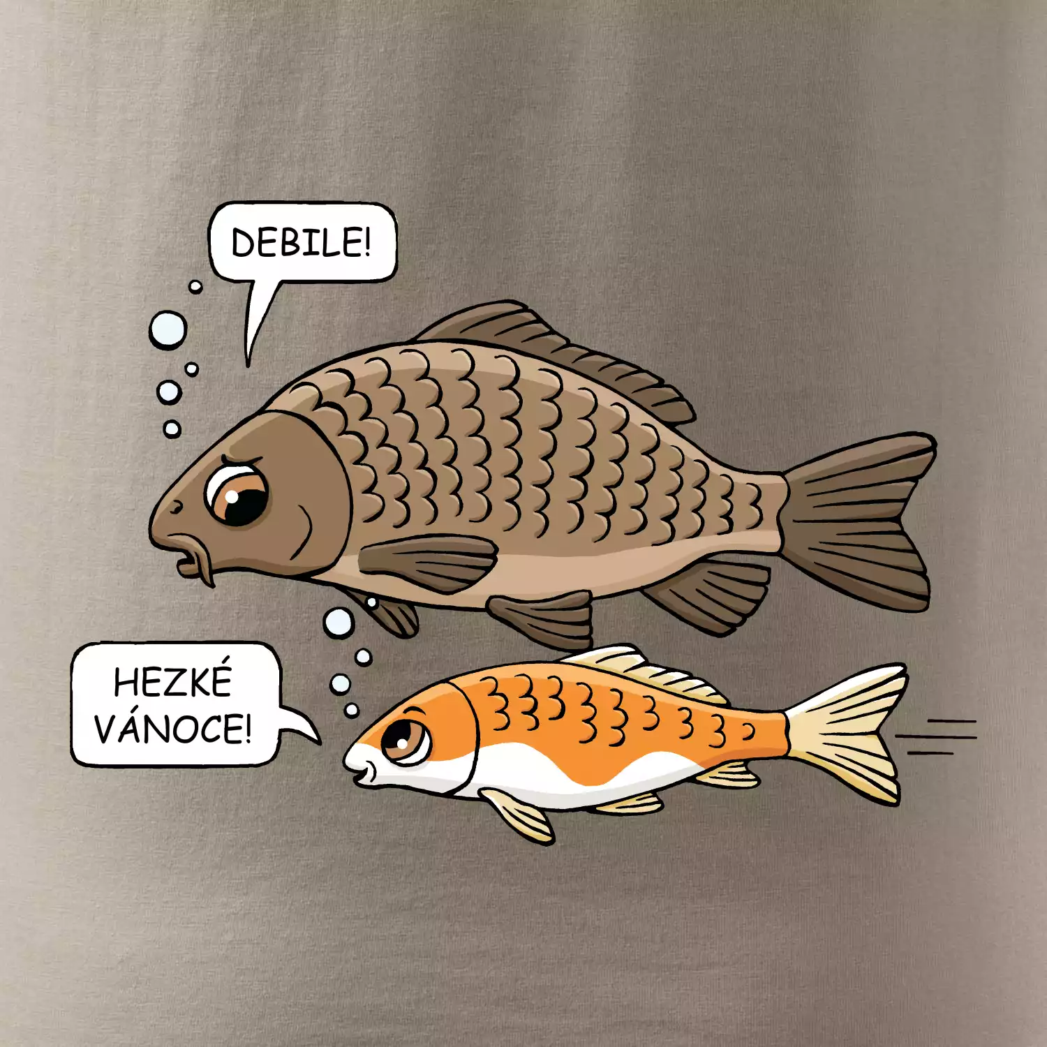 Hezké Vánoce Kapr a Koi kapr (Hana-creative)