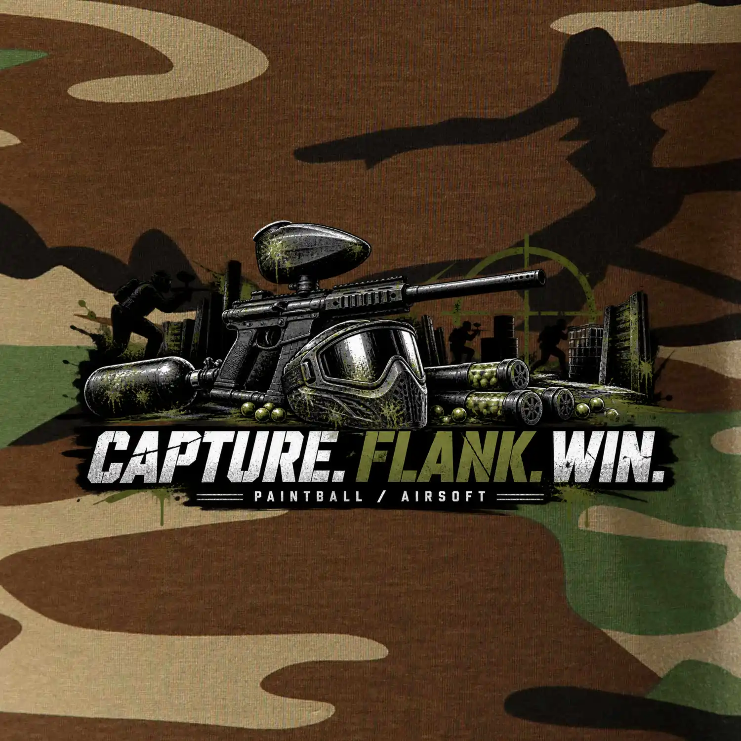 Taktika capture flank win paintball