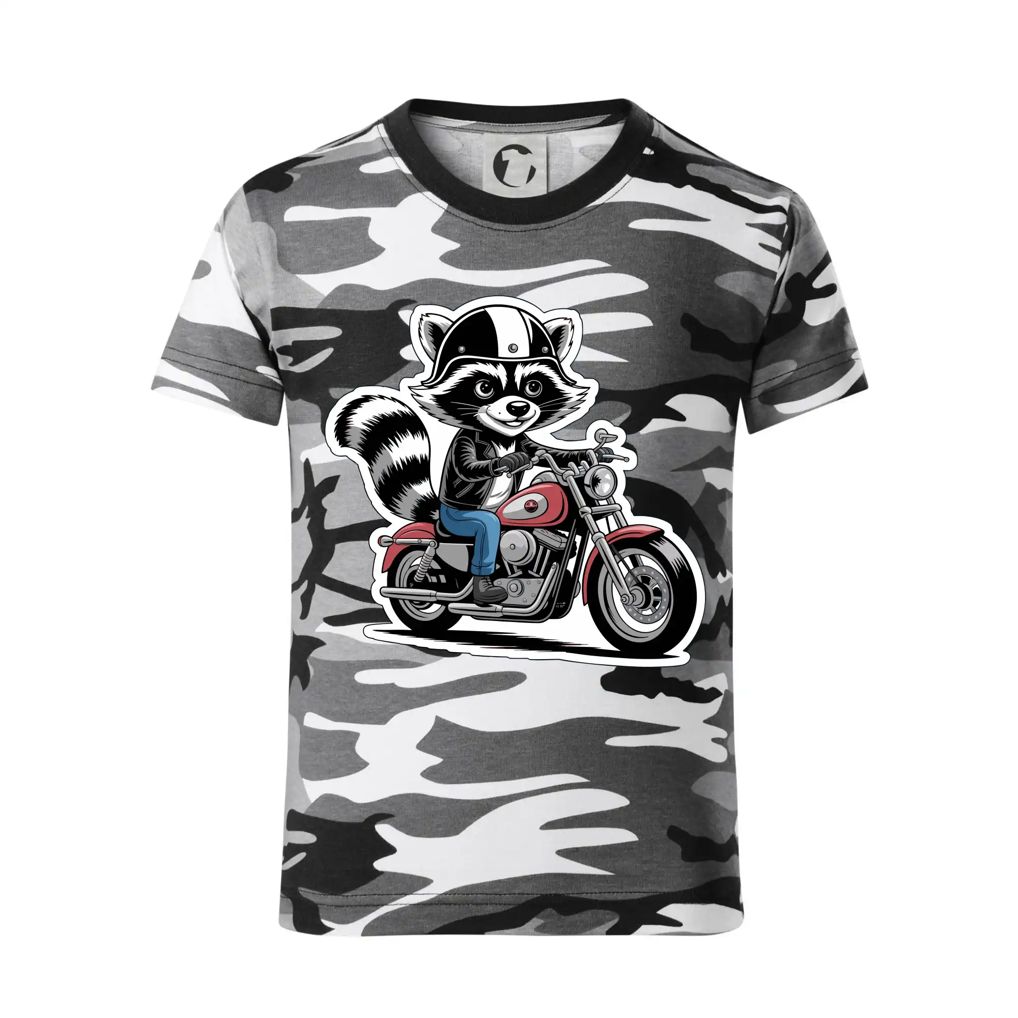 Mýval na motorce kreslený