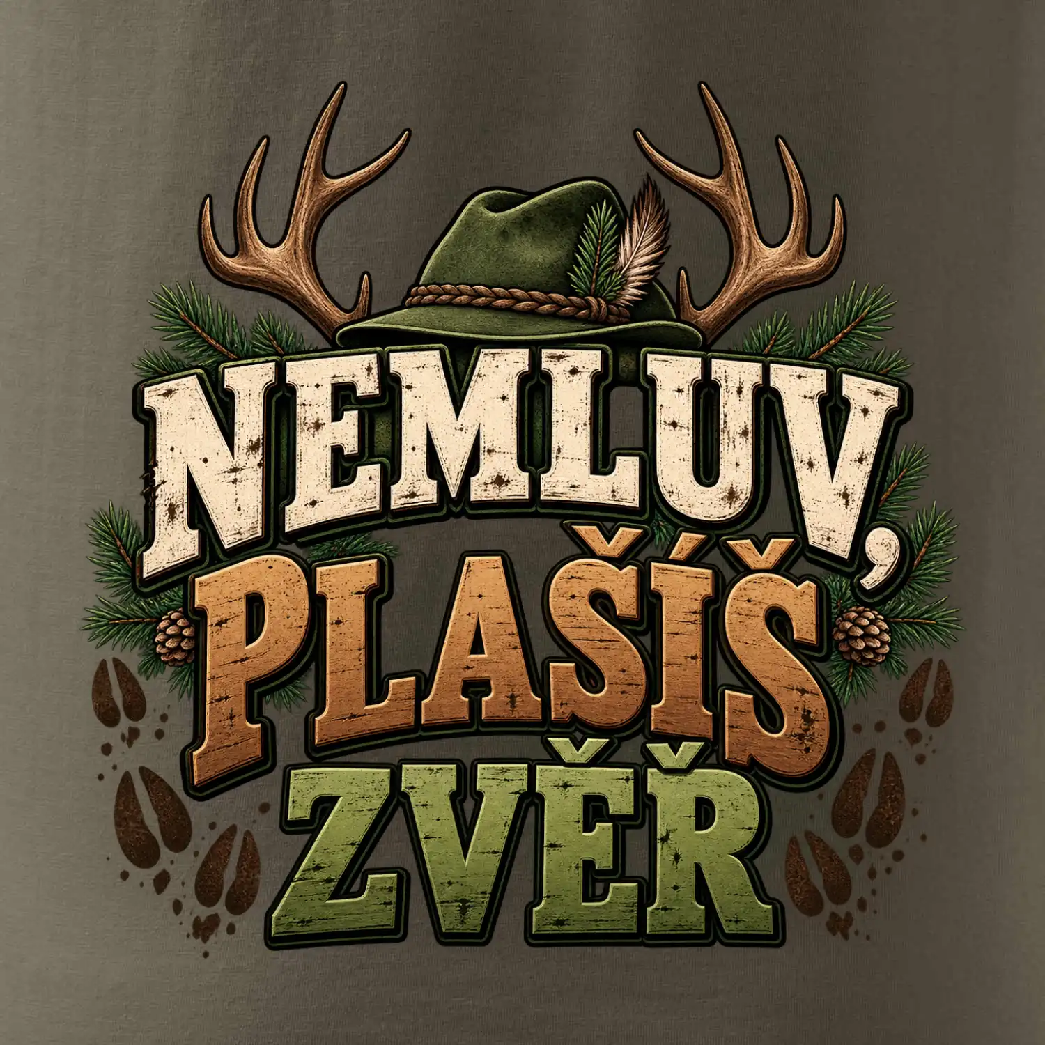 Nemluv plašíš zvěř vtipná myslivecká hláška