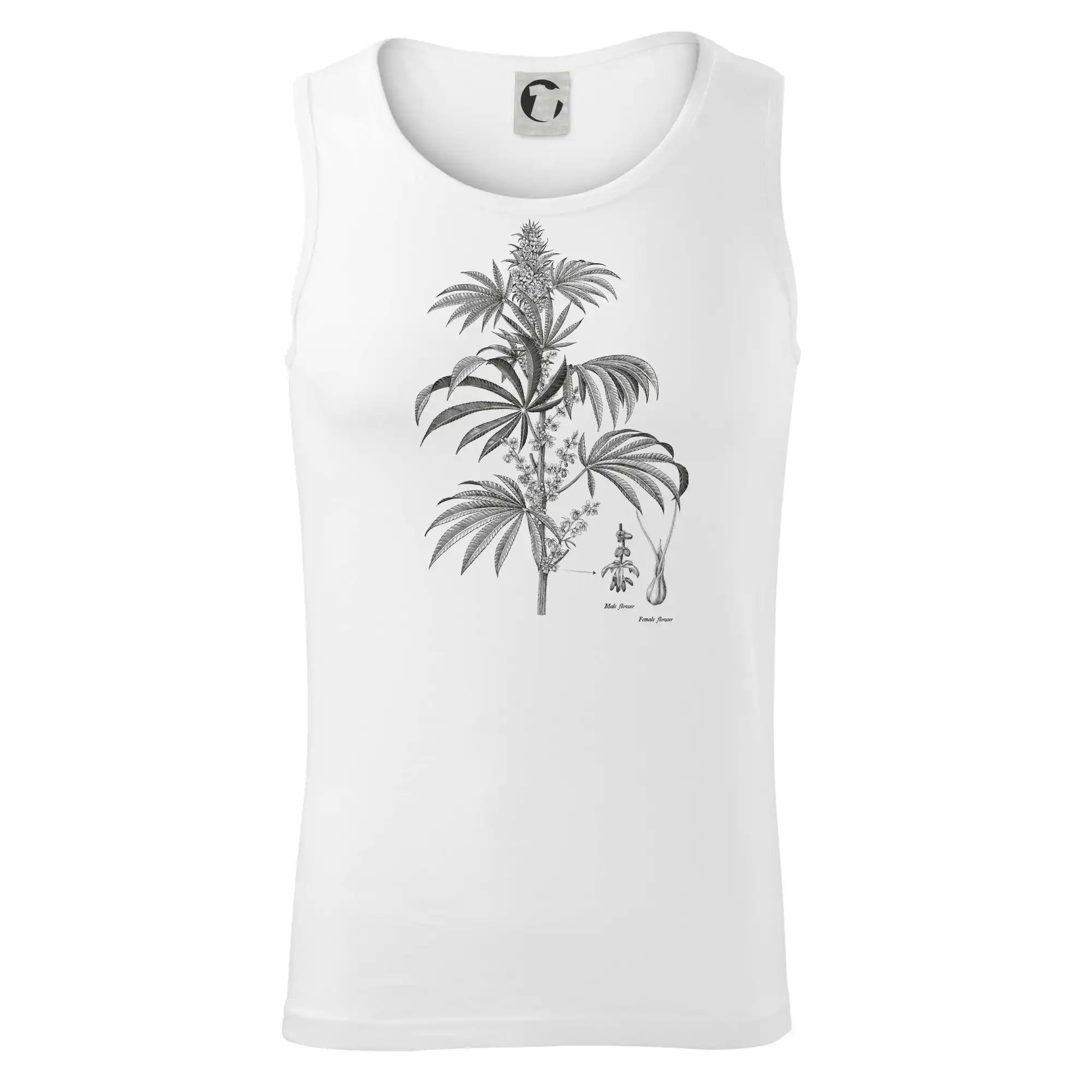 Konopí kytka černobílá