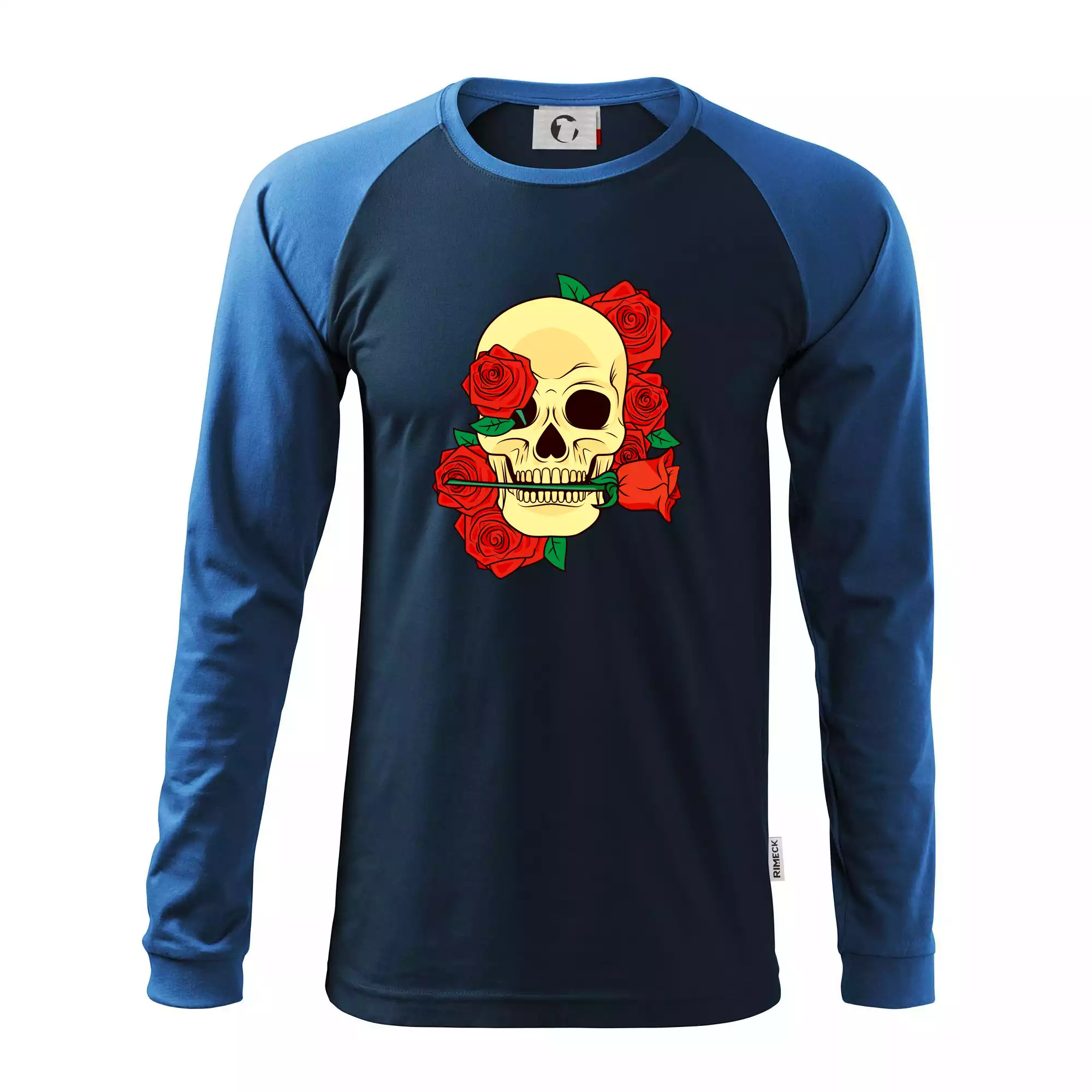 Lebka držící růži