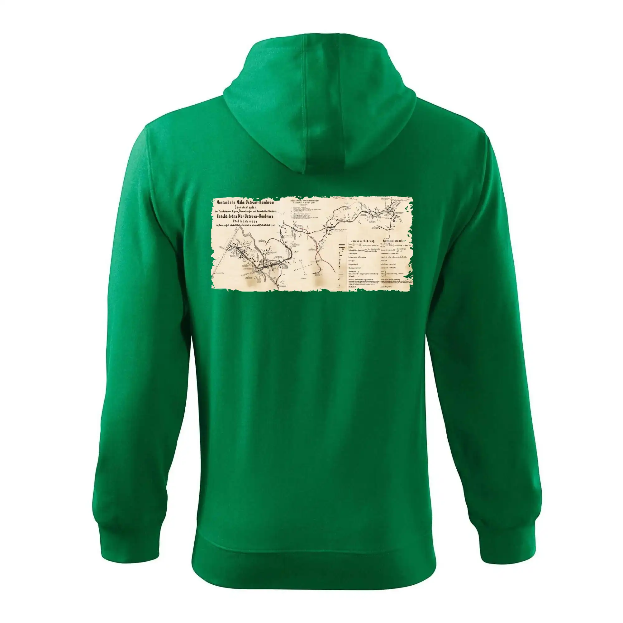 Mapa Báňské dráhy z Moravské Ostravy do Doubravy