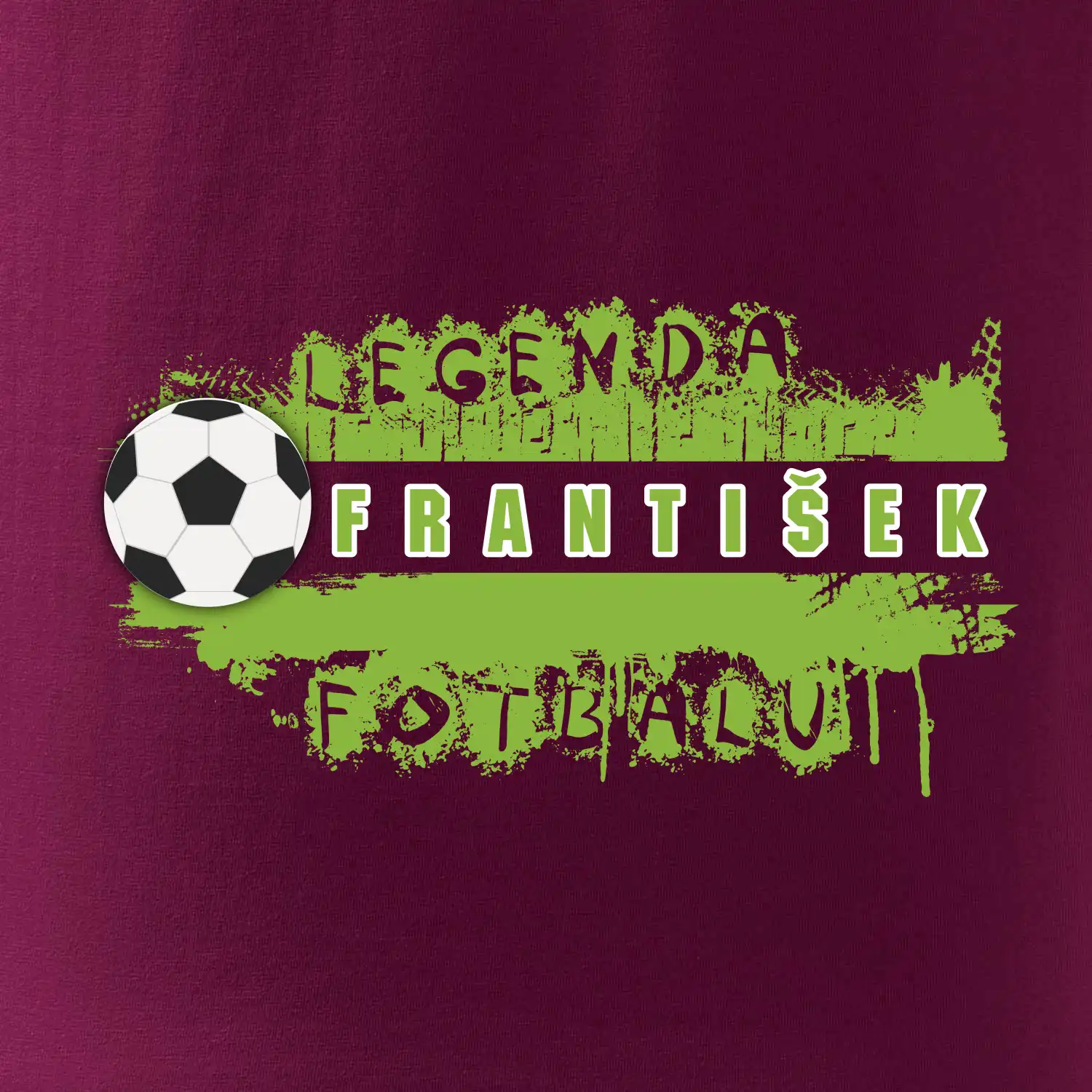 Jméno - legenda fotbalu zelená