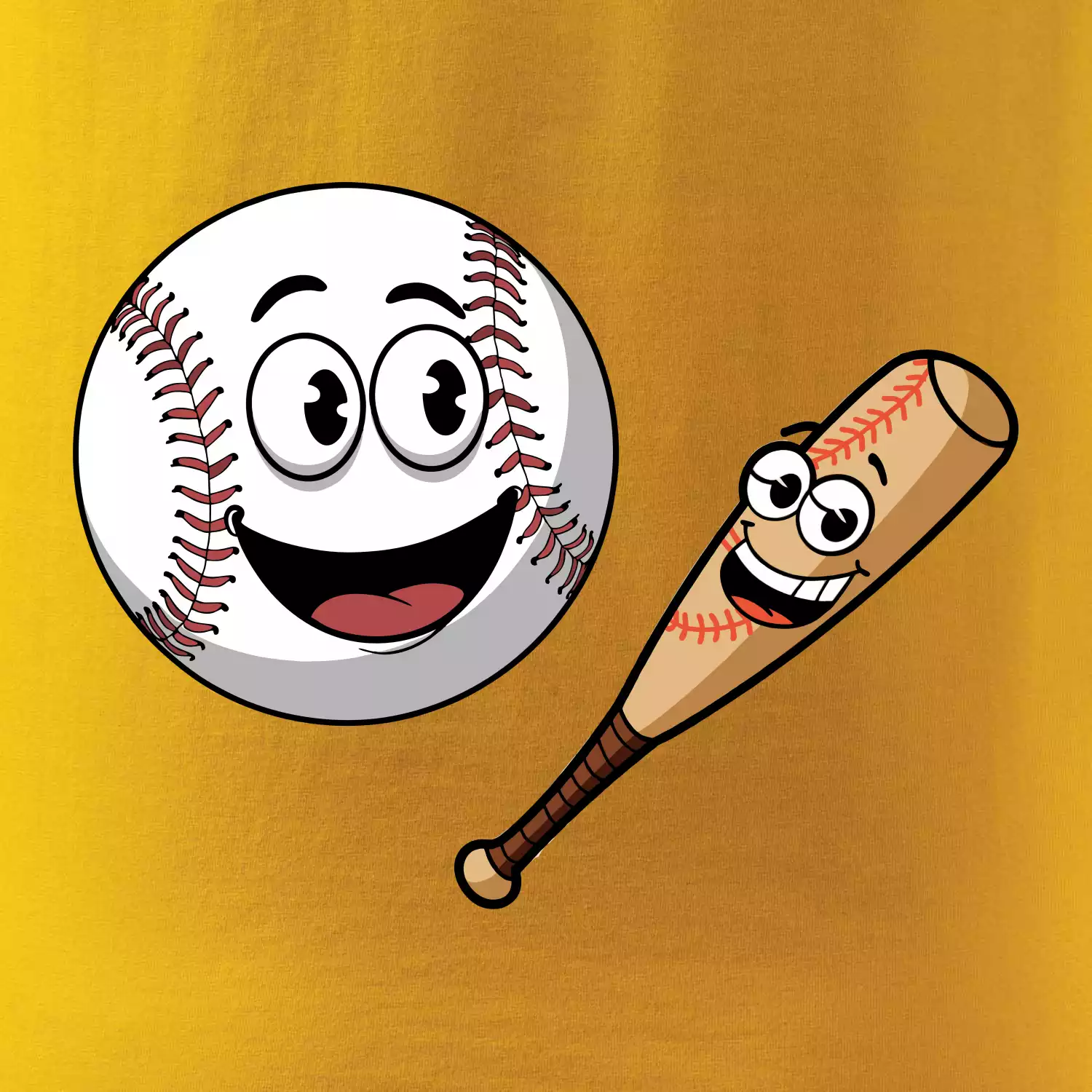 Parové triko - baseballová pálka a míček