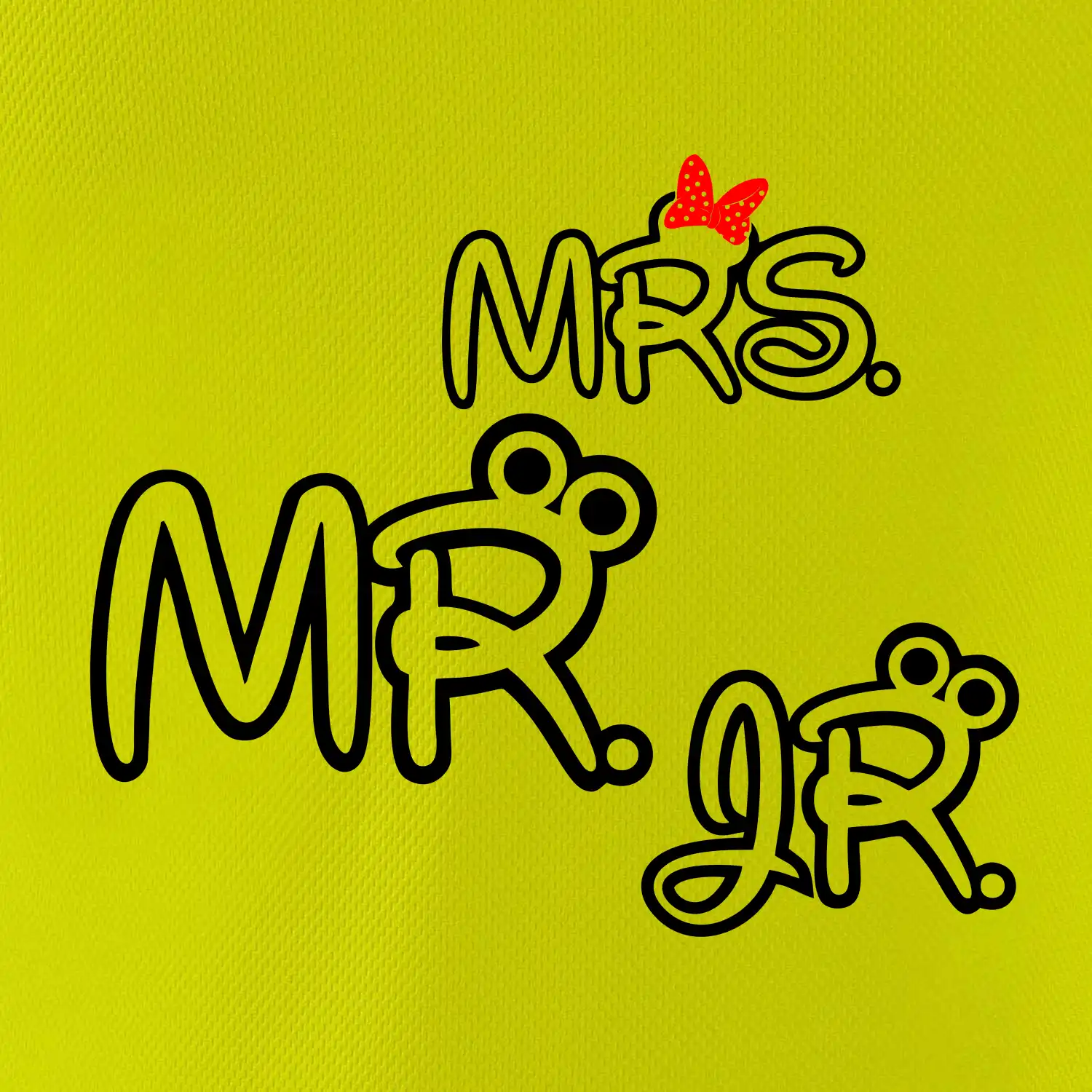 Mr, Mrs a Jr rodinná trička