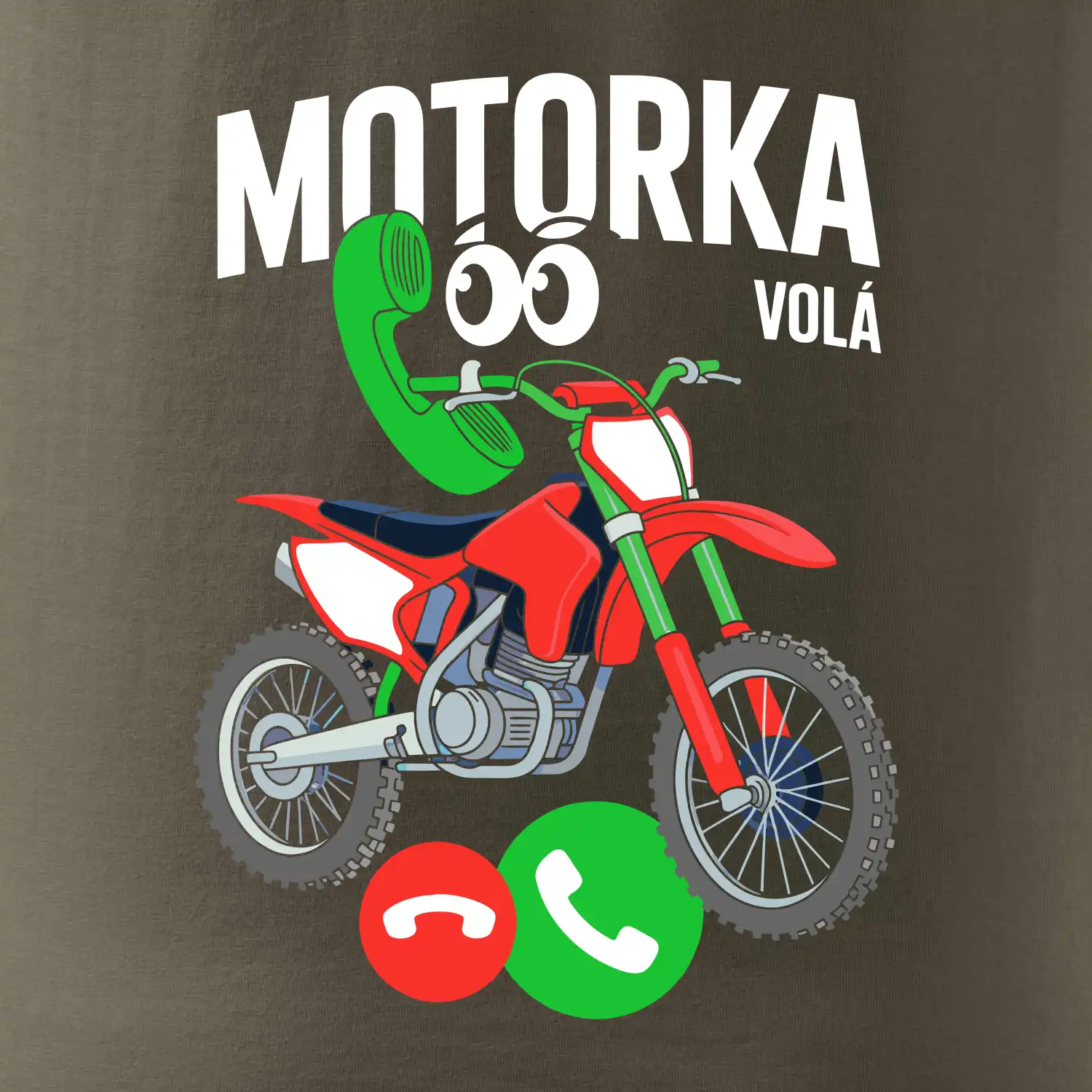 Karikatura motorka cross volá
