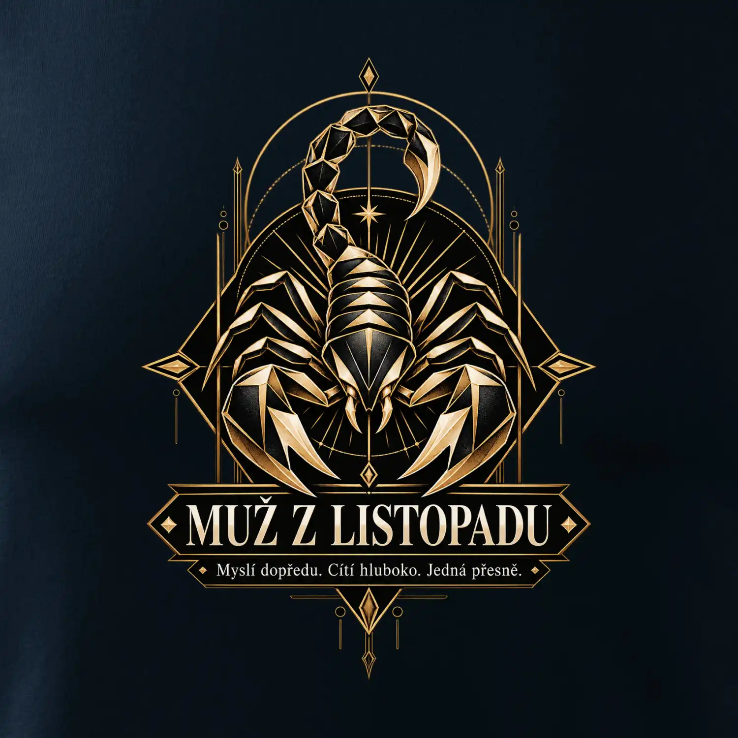 Muž z listopadu geometrický zlatý štír