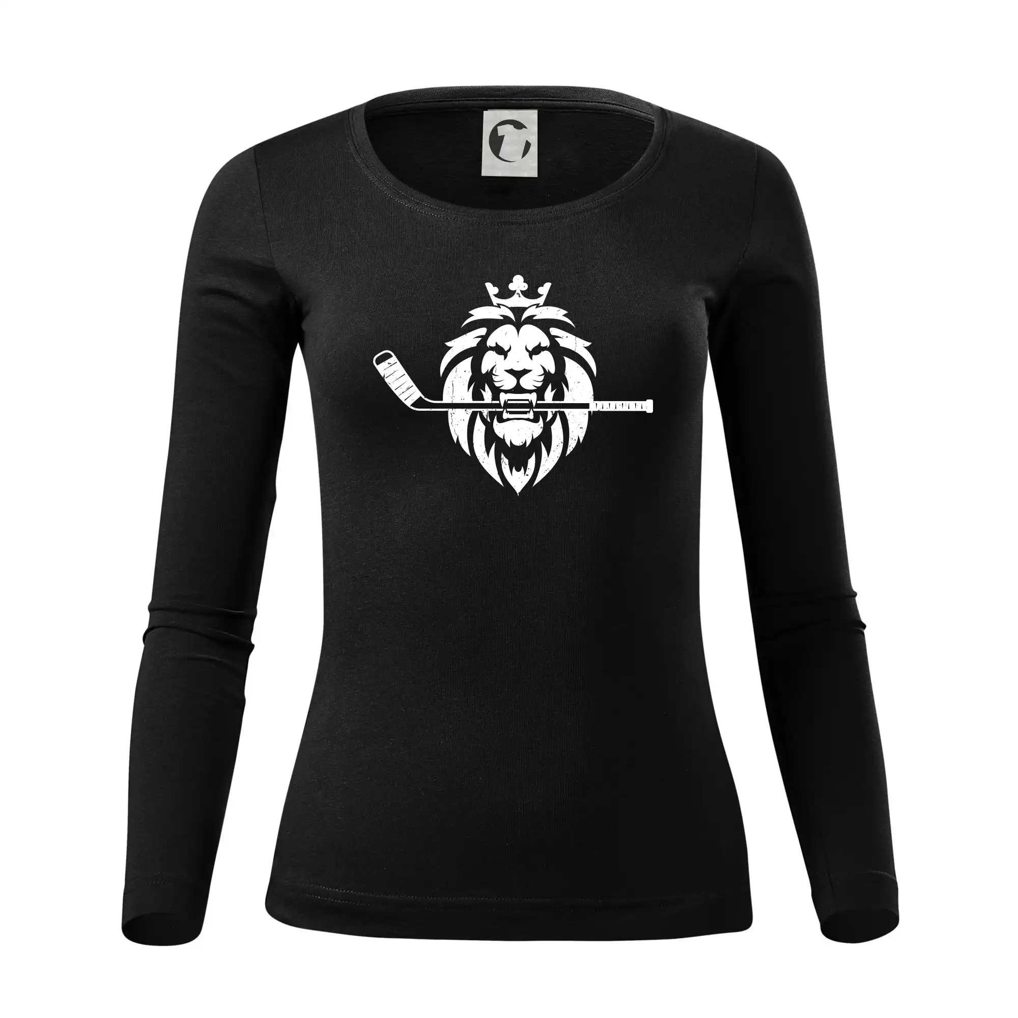 Lev s hokejkou v tlamě