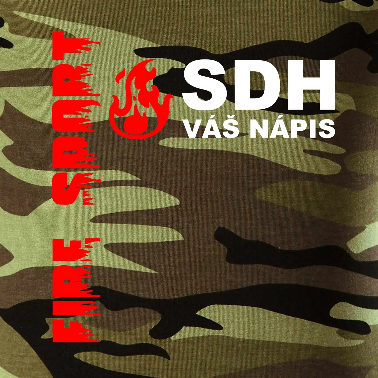 SDH nápis (oheň, firesport, název sboru - vlastní nápis)