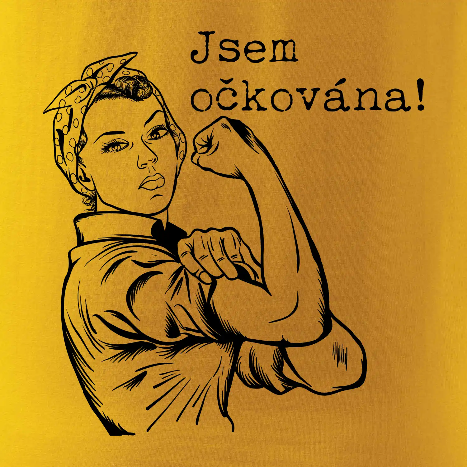 Jsem očkována - černě