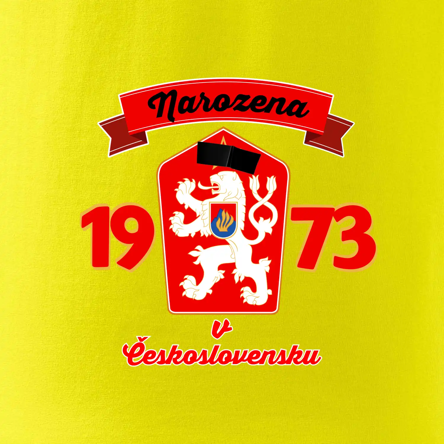Narozena v Československu - Přelepený znak 1973