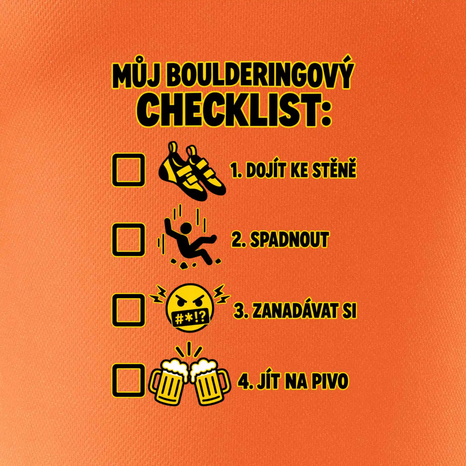 Můj boulderingový checklist