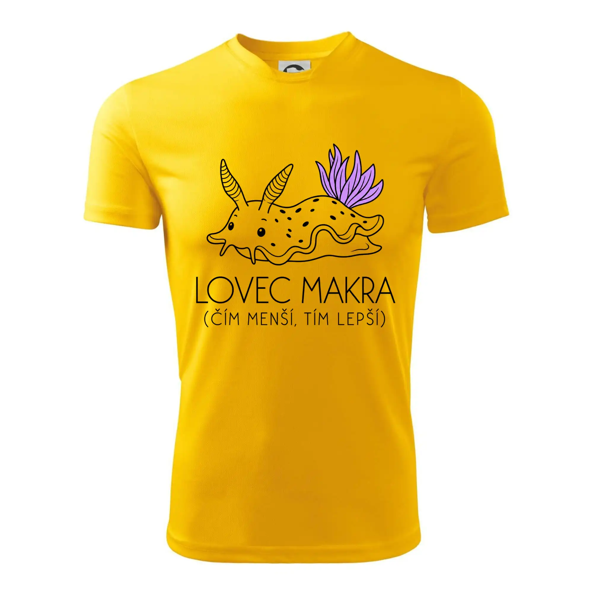 Lovec makra nahožábrý mořský plž s fialovými žábrami