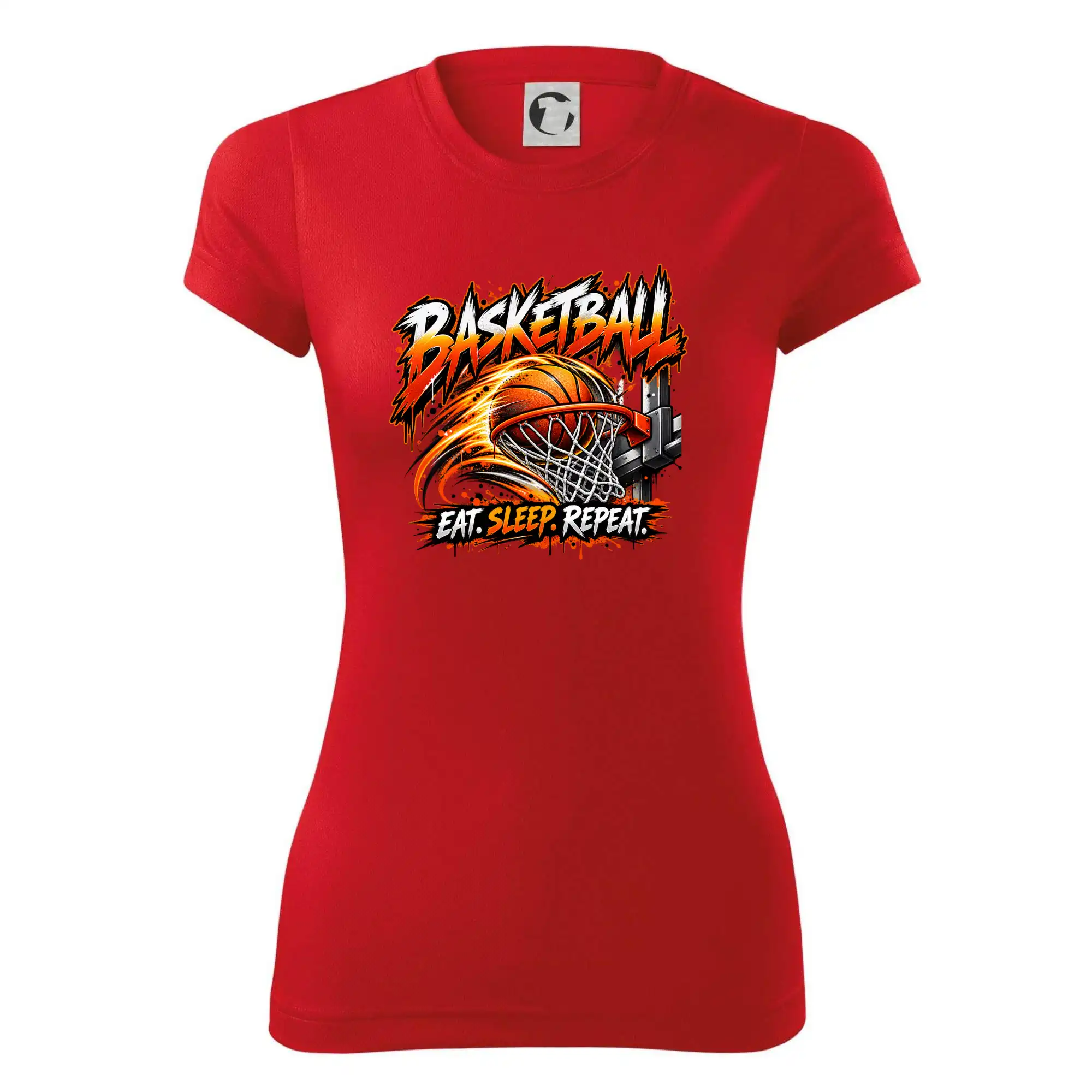 Basketbalový koš s míčem eat sleep repeat