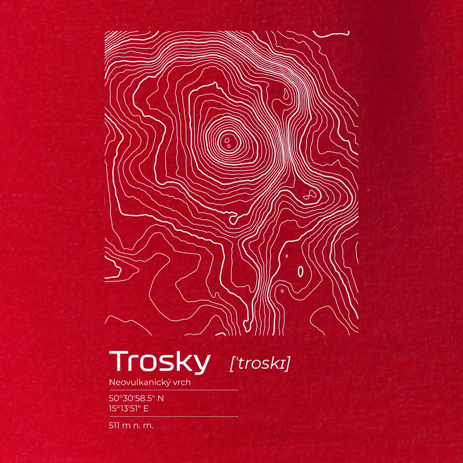 Trosky - vrstevnice v obdélníku