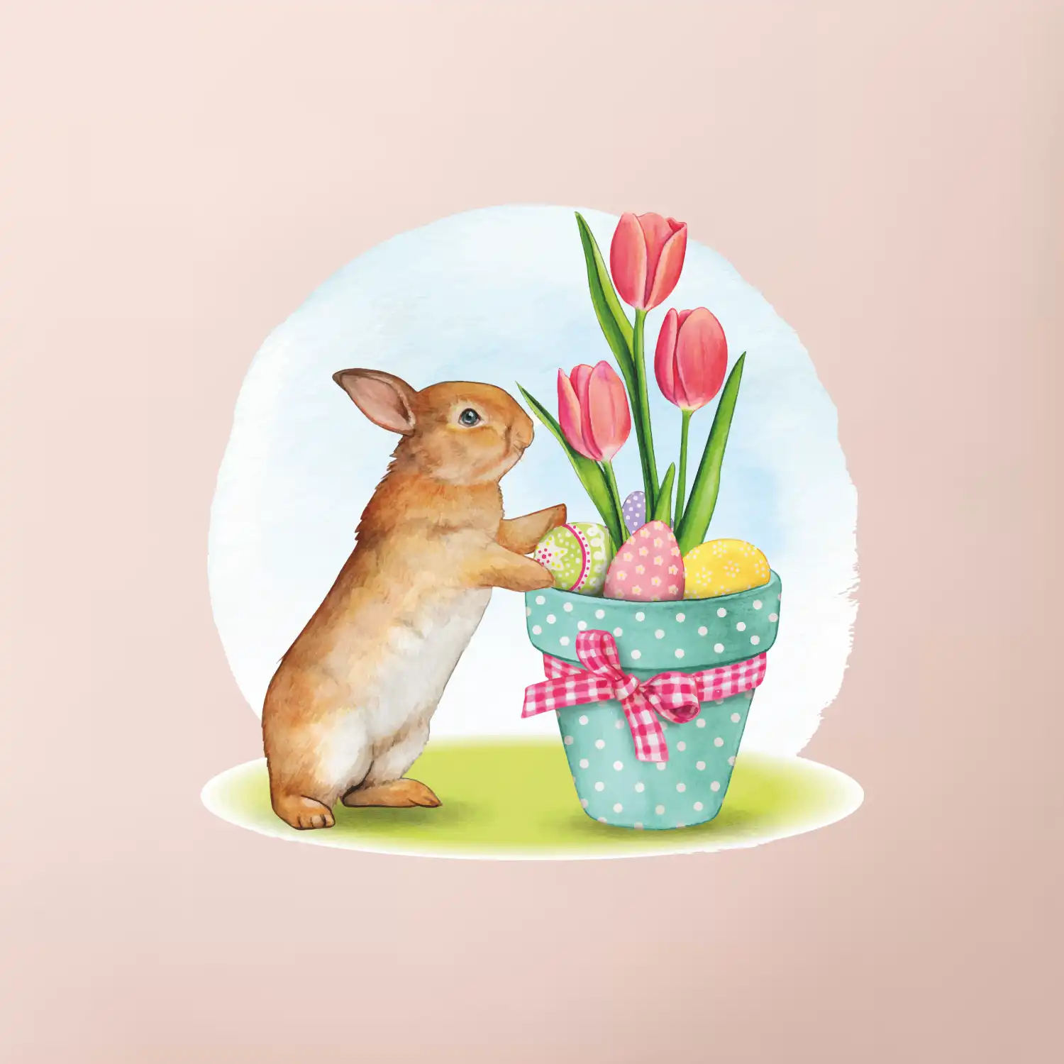 Velikonoční zajíček tulipány