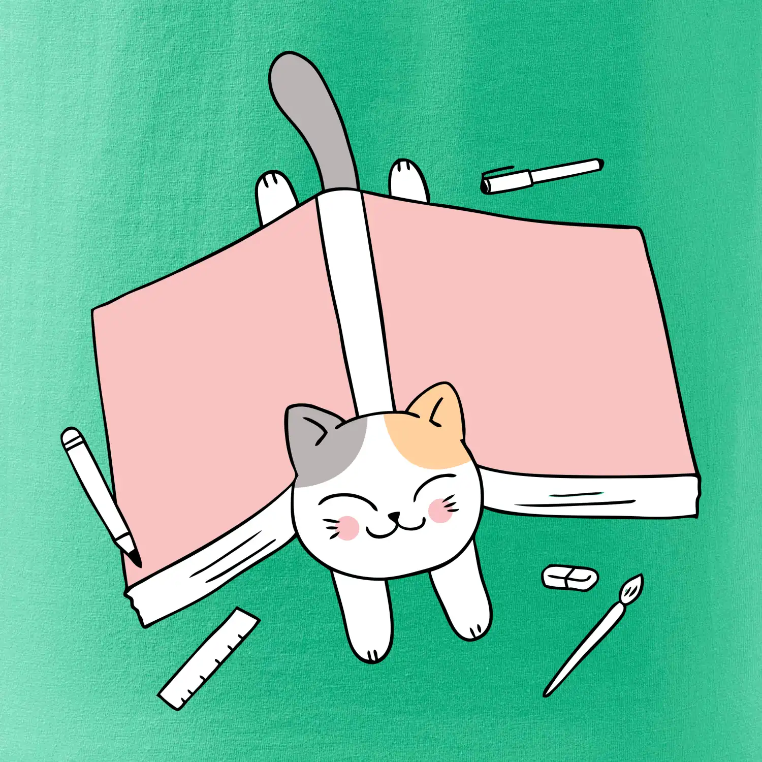 Učení na státnice kočka