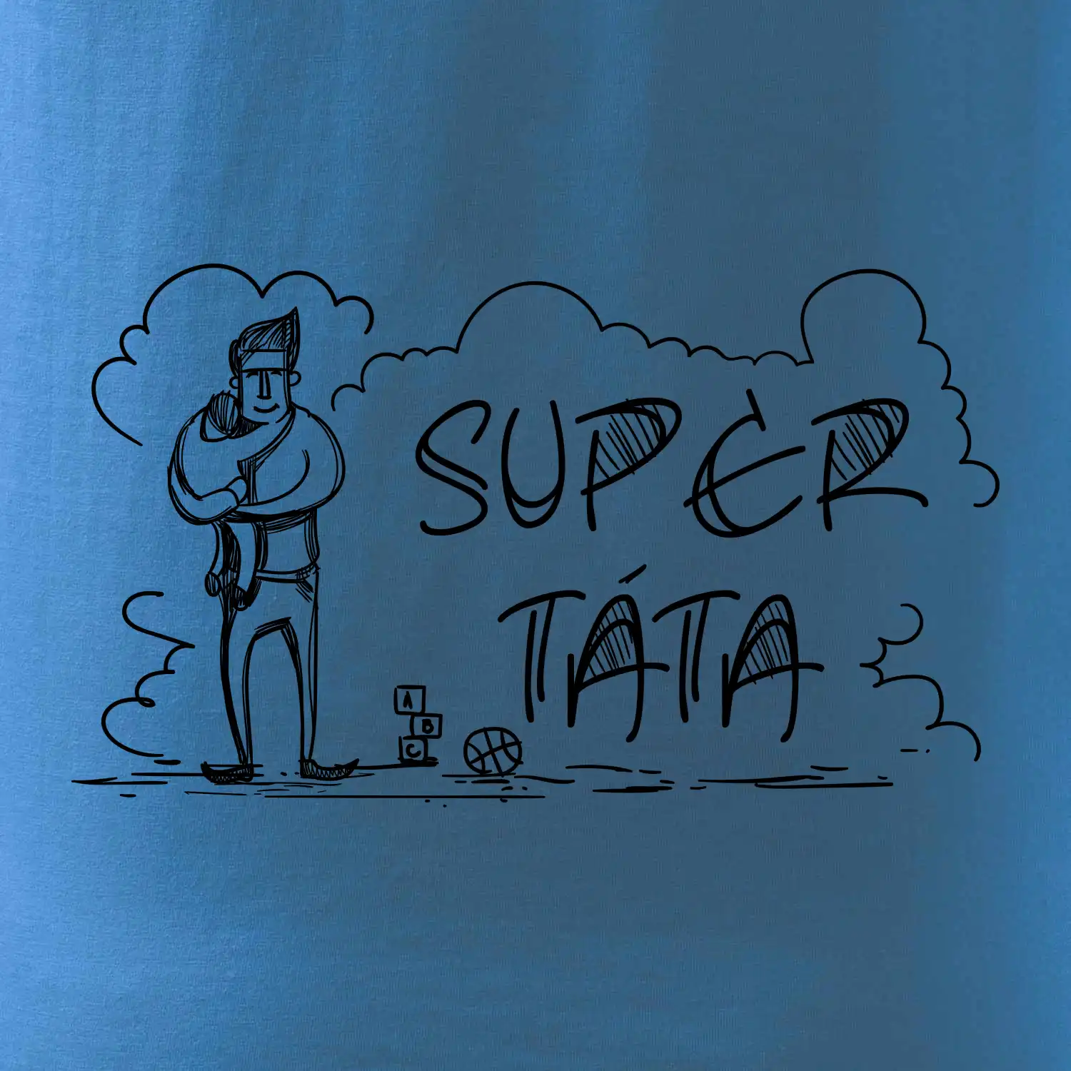 Kreslený nápis super táta