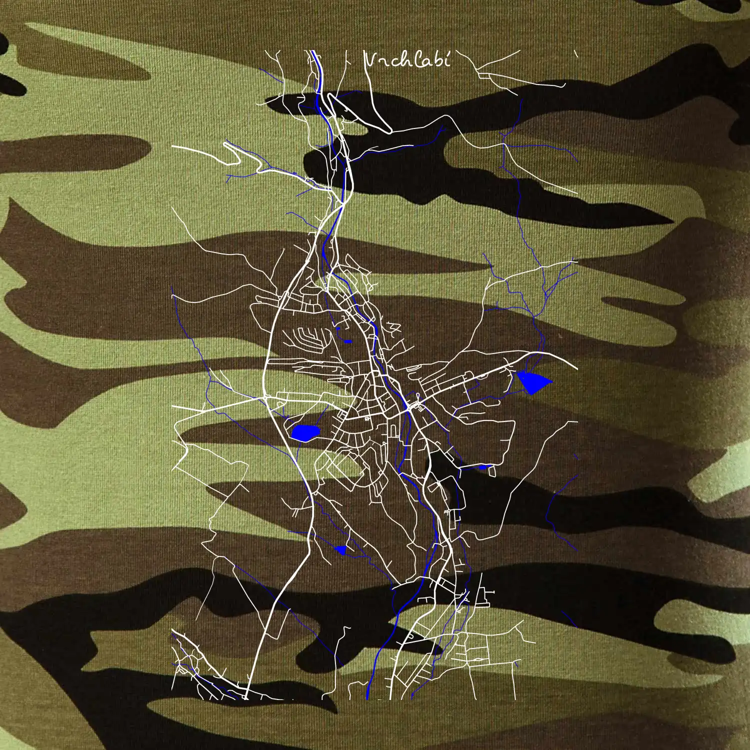 Vrchlabí - Mapa s vodními toky