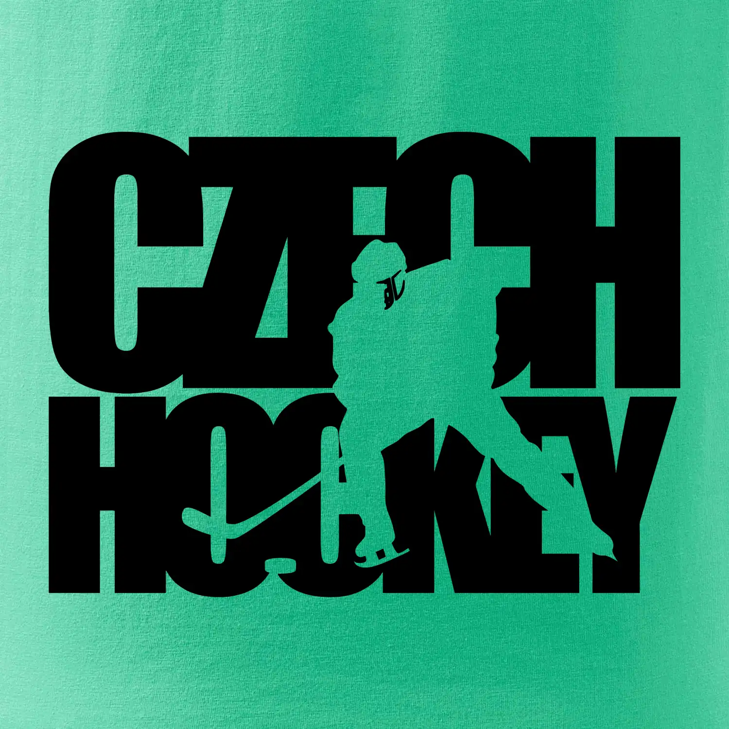 Czech hockey - nápis s hokejistou - Mistrovství světa v ledním hokeji 2024