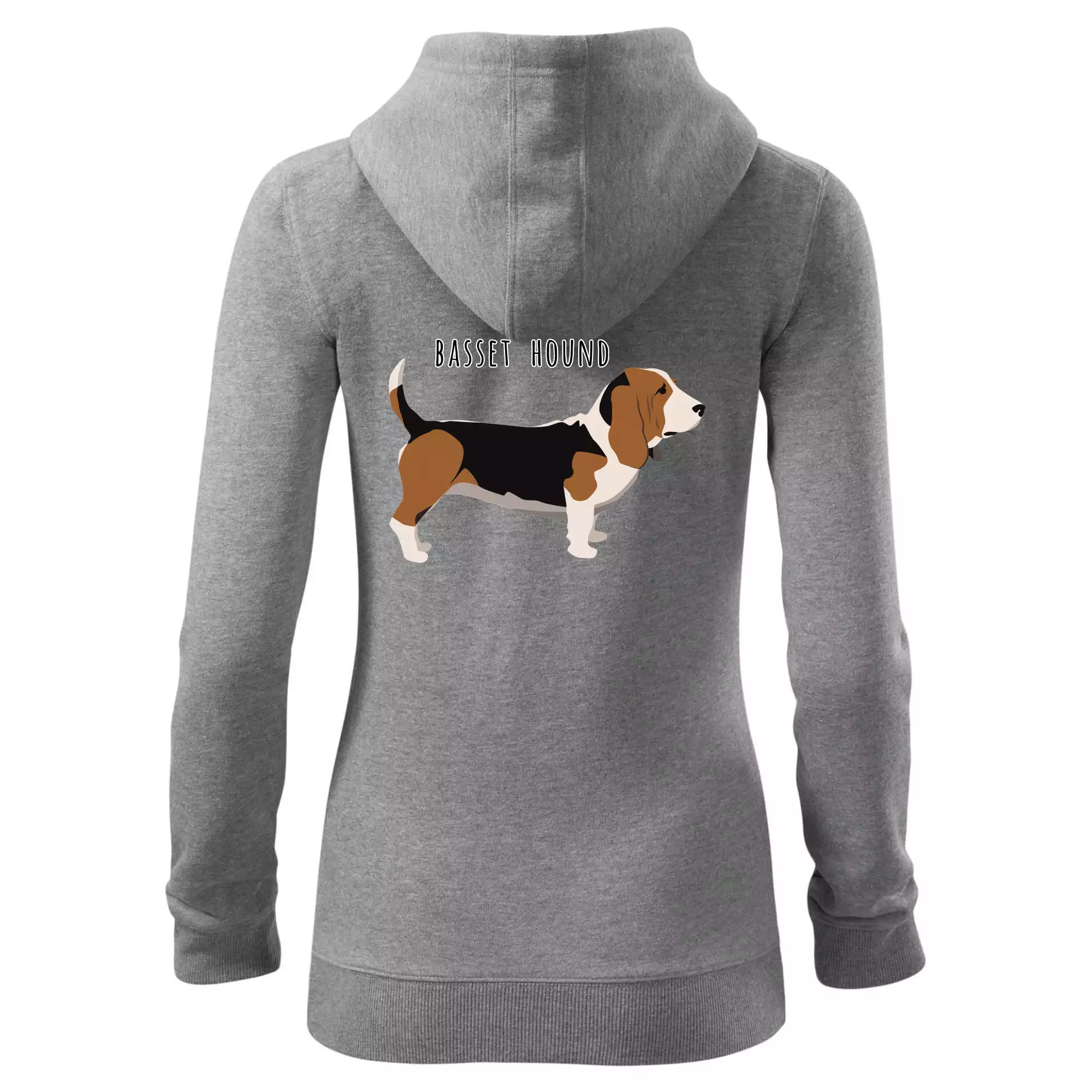 Basset hound pes s nápisem