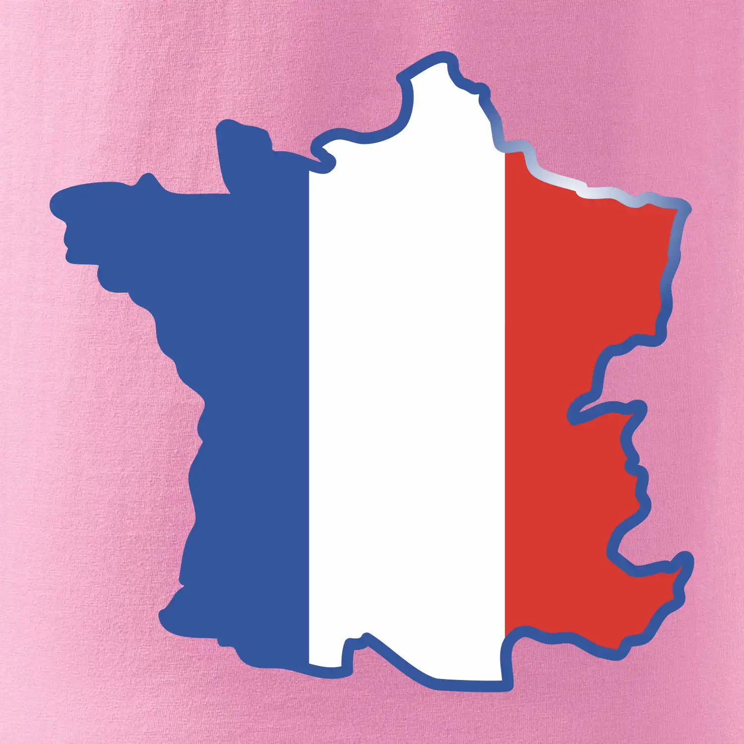 Francouzská vlajka mapa obrys