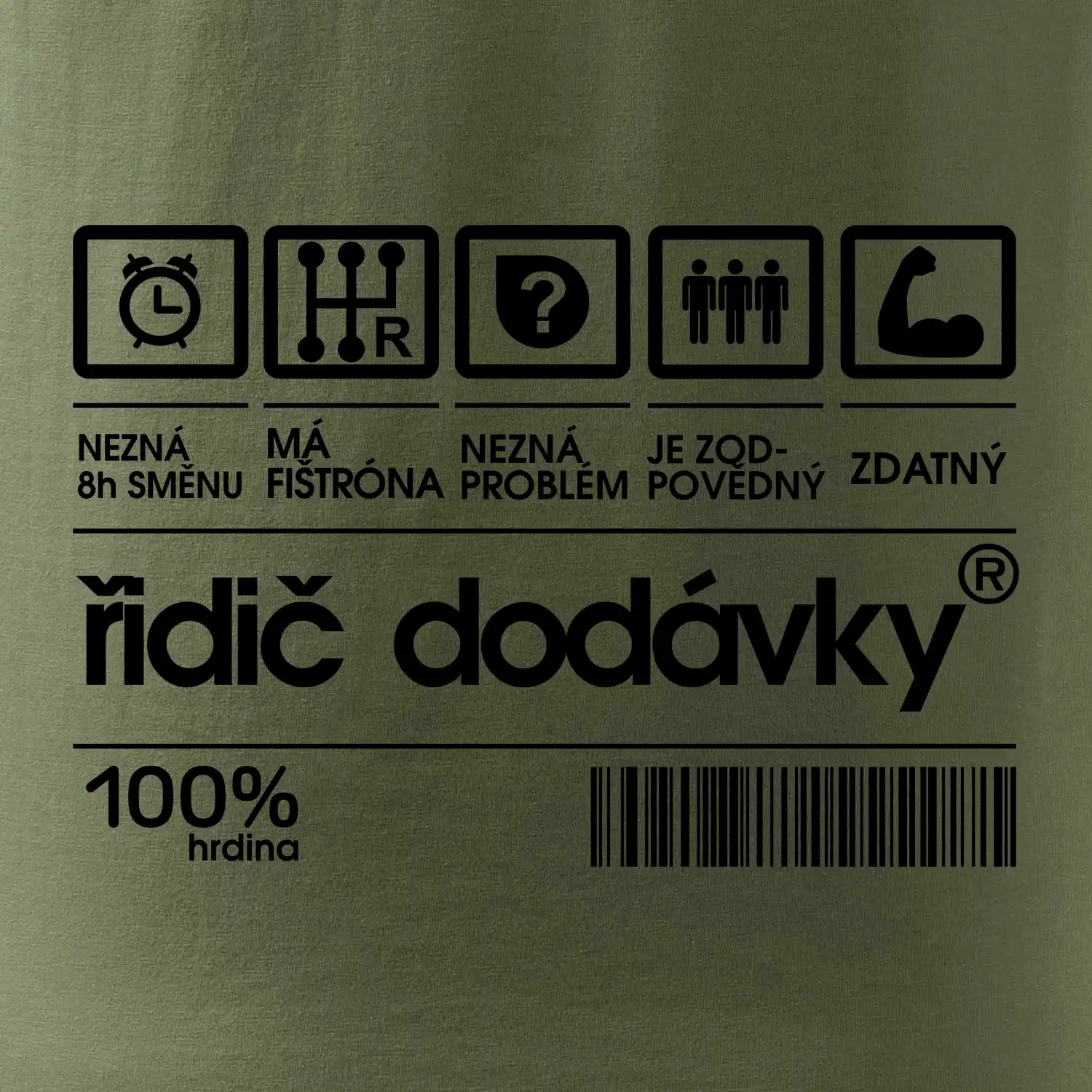 Čárový kód - řidič dodávky
