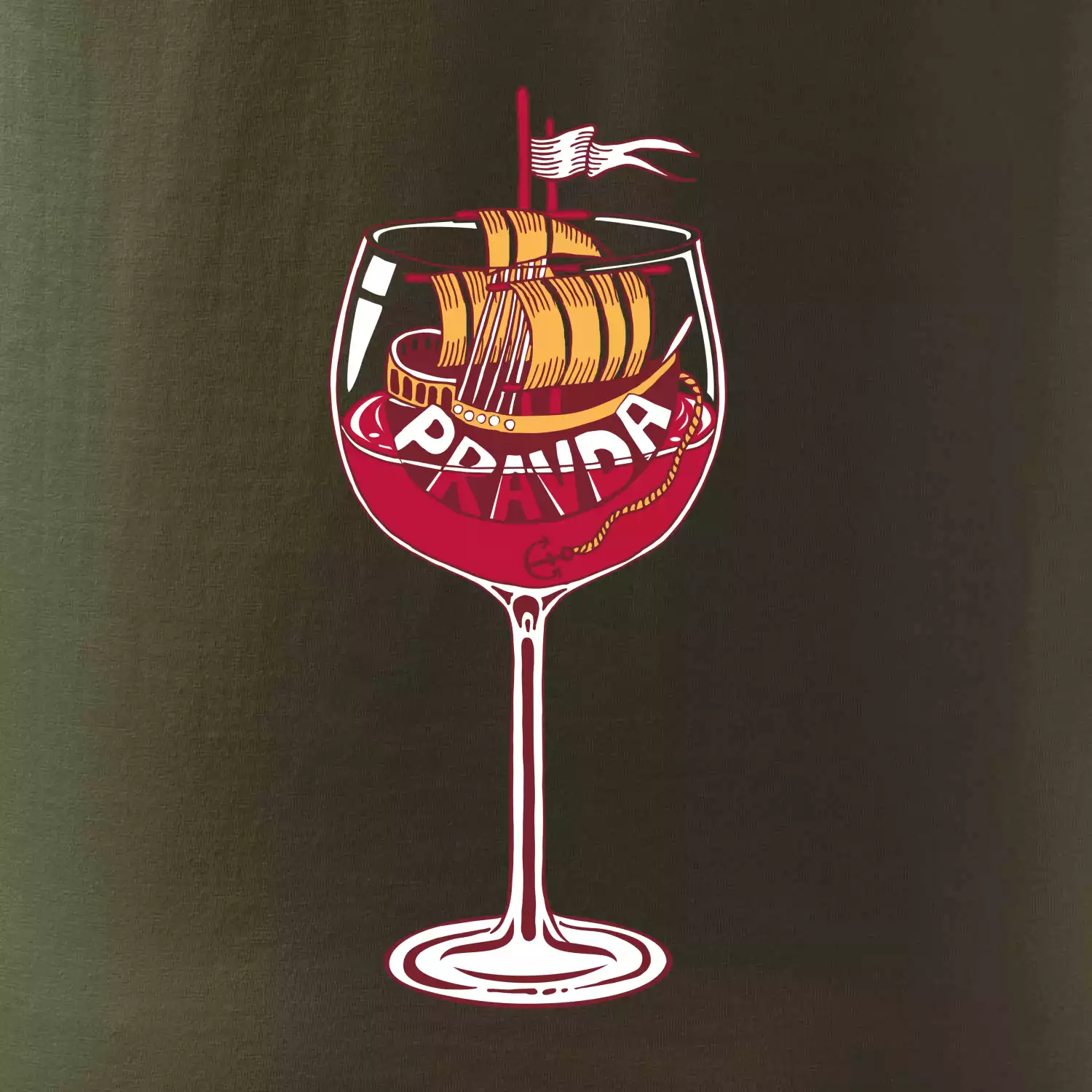 Sklenička - ve víne je pravda - červené víno (Pecka design)