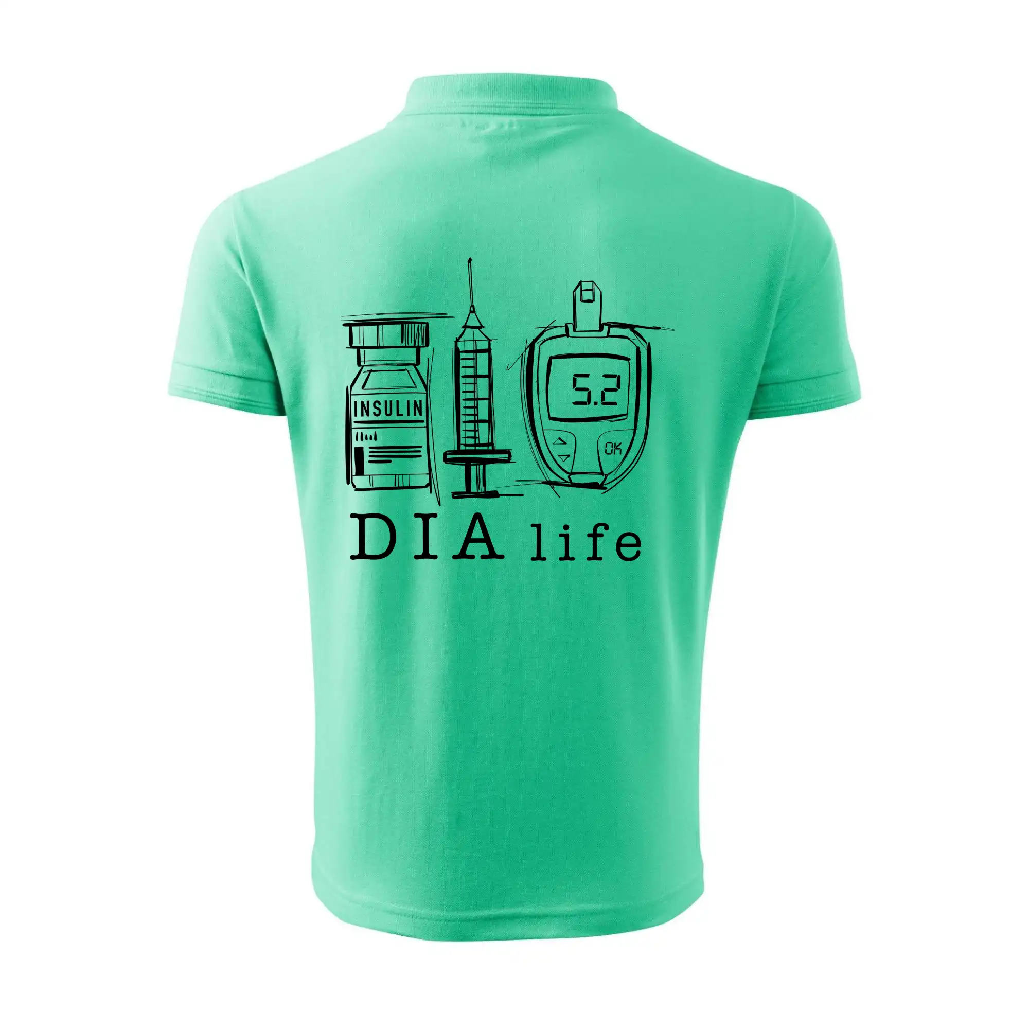 D I A life - kreslený insulin injekce a glukometr