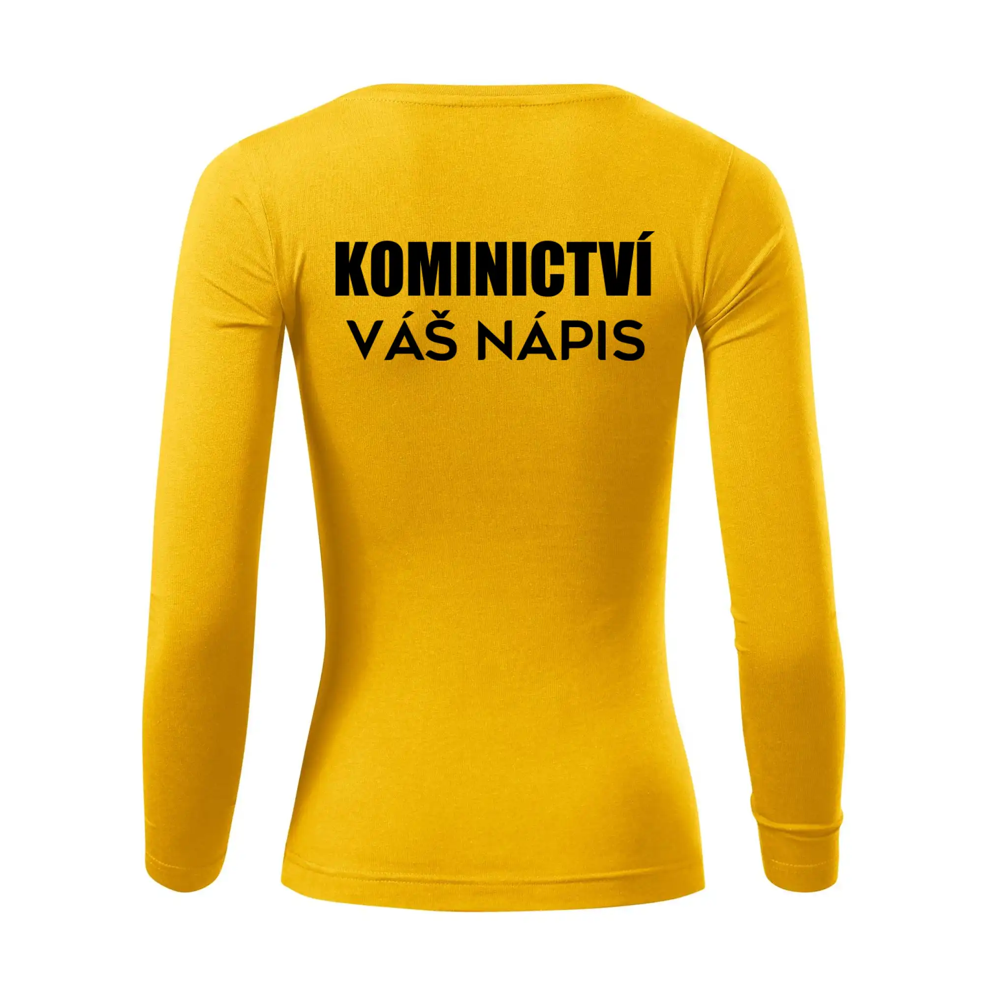 Kominík logo + nápis na zádech