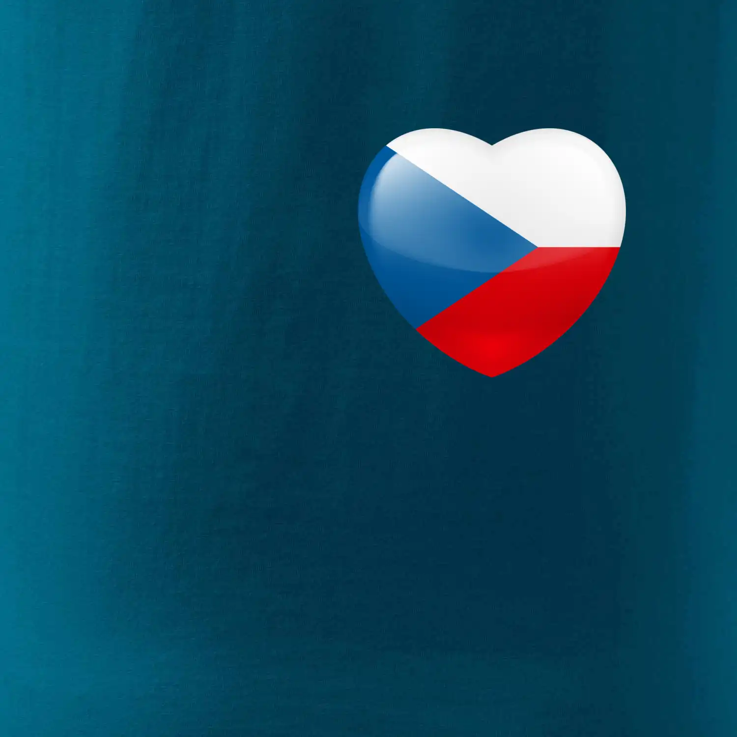Česká vlajka srdce - pravé prso
