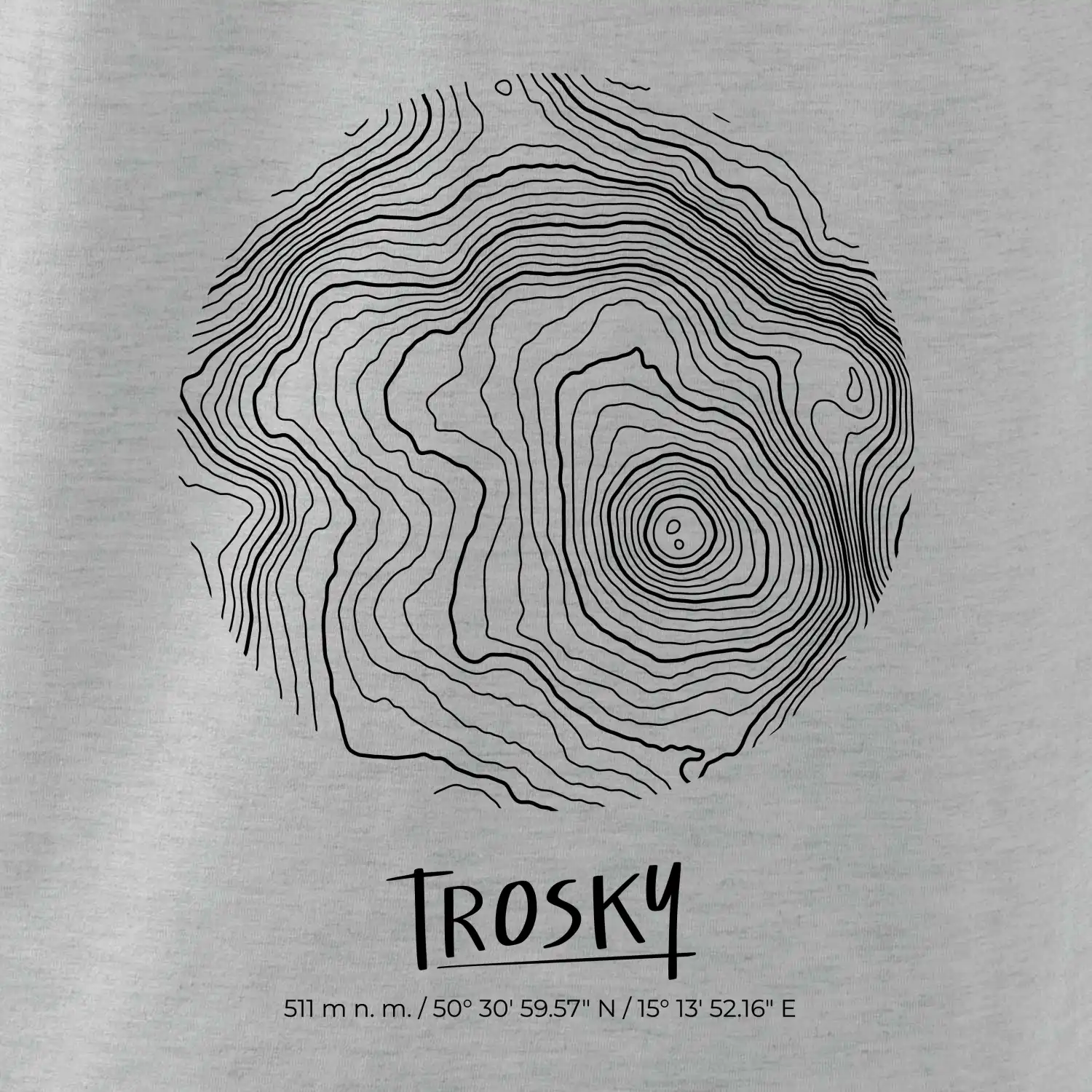 Trosky - vrstevnice v kruhu