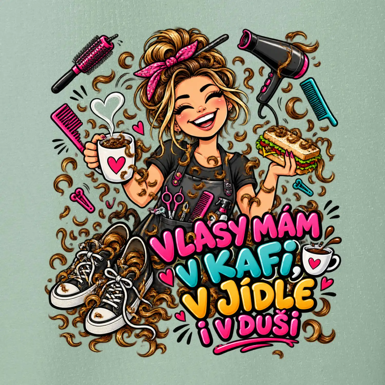 Vlasy mám v kafi v jídle i v duši