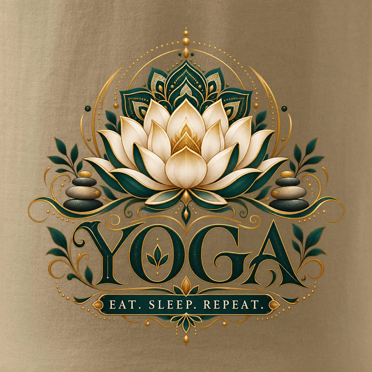 Jógový lotos a mandala eat sleep repeat
