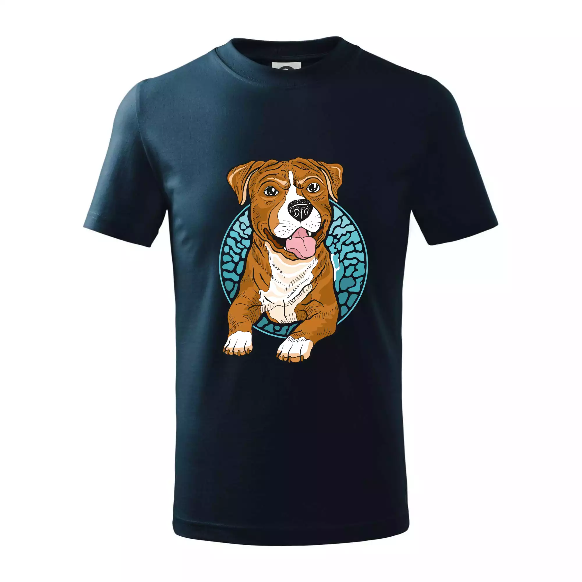 Americký staford kreslený v kolečku (Pecka design)