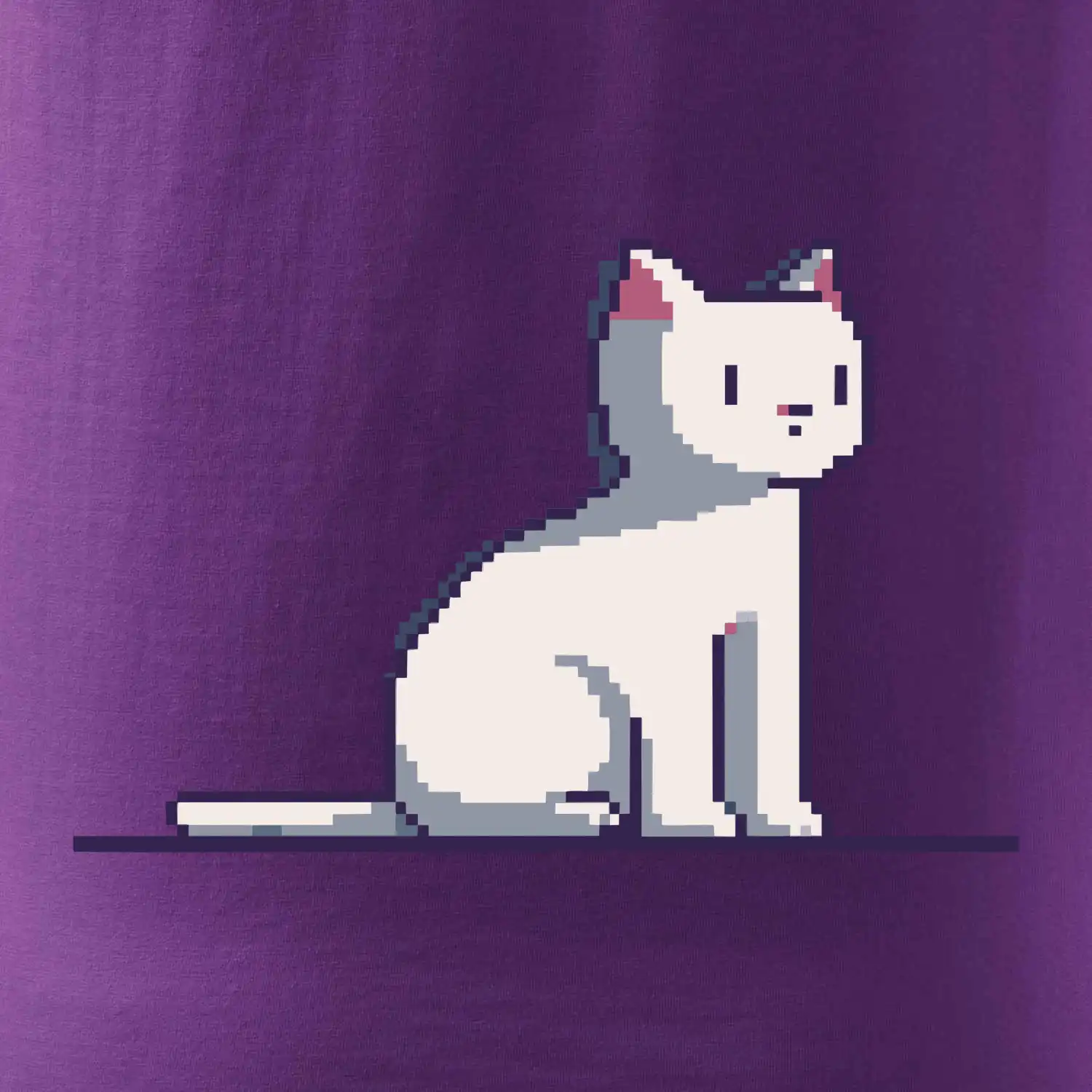 Kočka bílá pixel