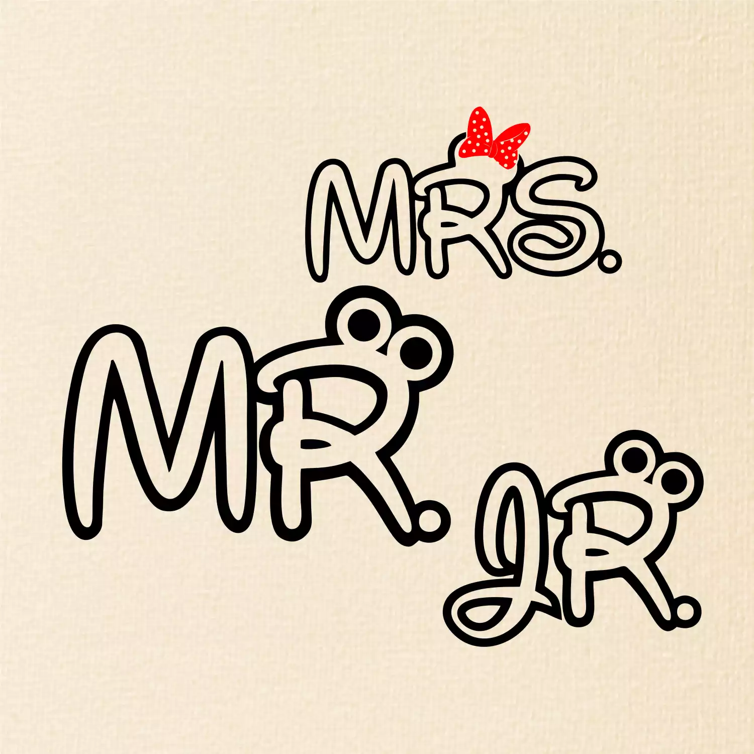 Mr, Mrs a Jr rodinná trička