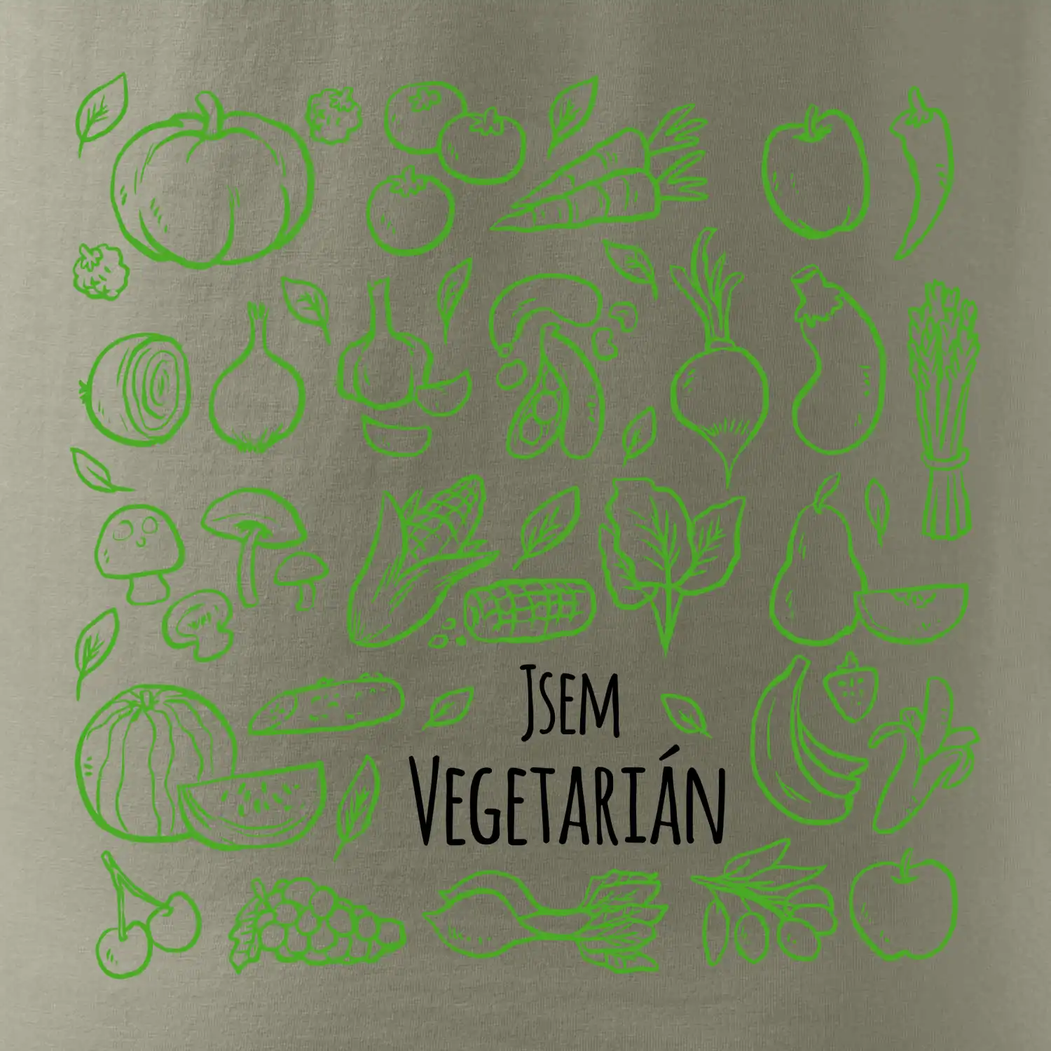Jsem vegetarián - zelenina ve čtverci