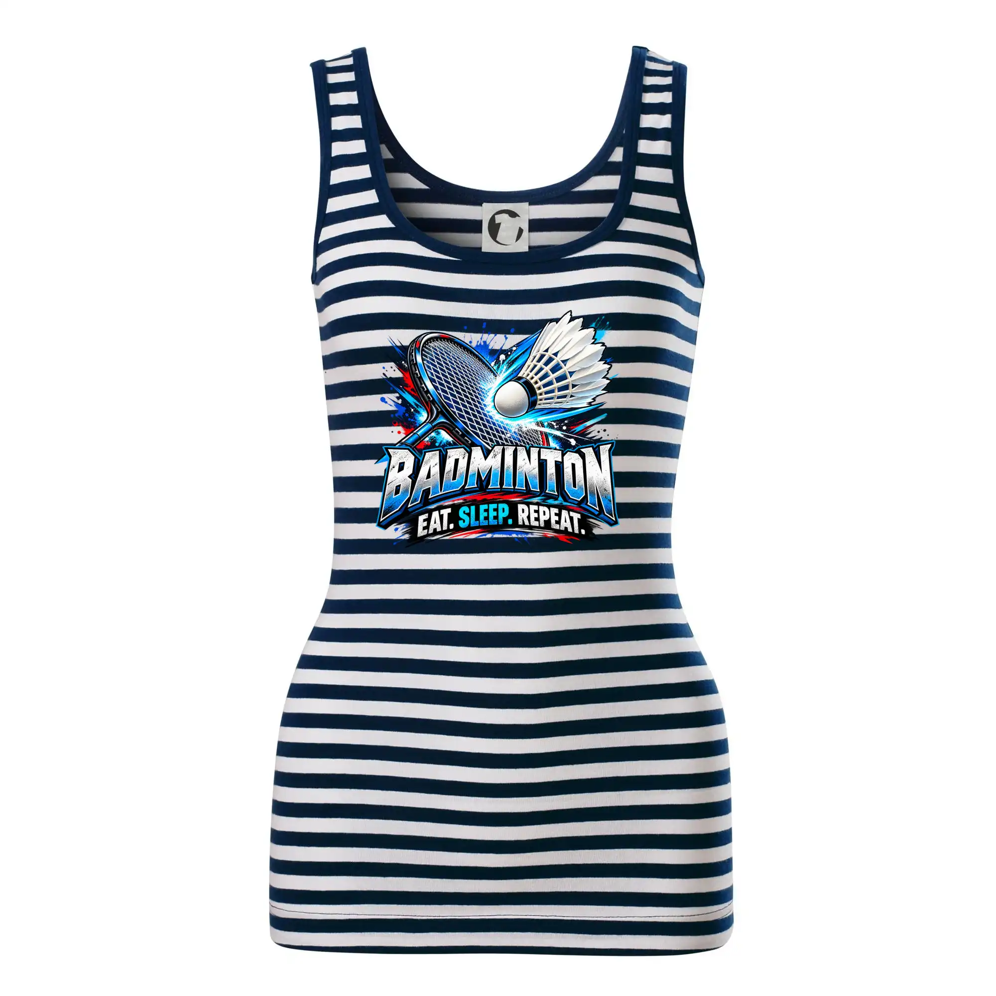 Badmintonová raketa s košíčkem eat sleep repeat