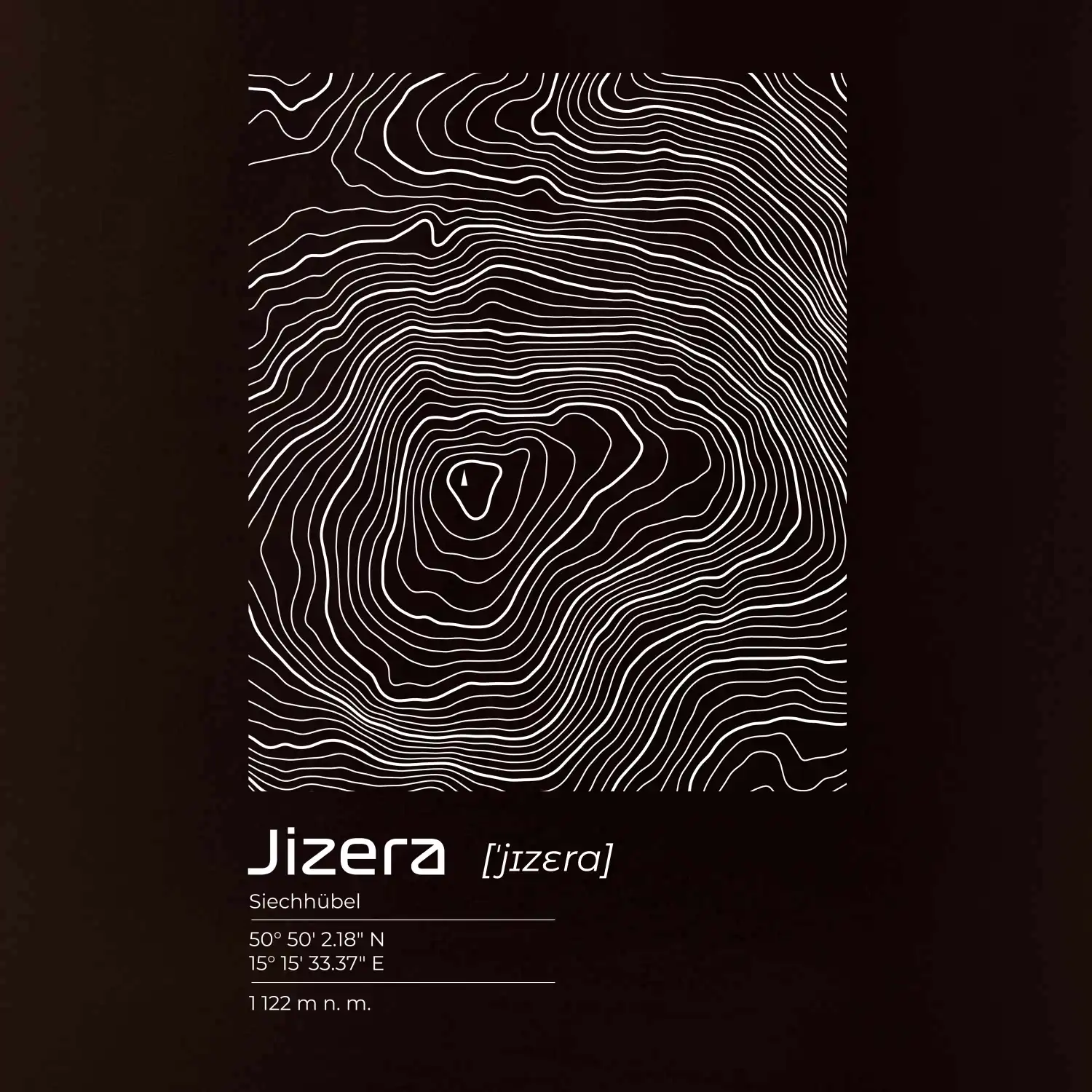 Jizera - vrstevnice v obdélníku