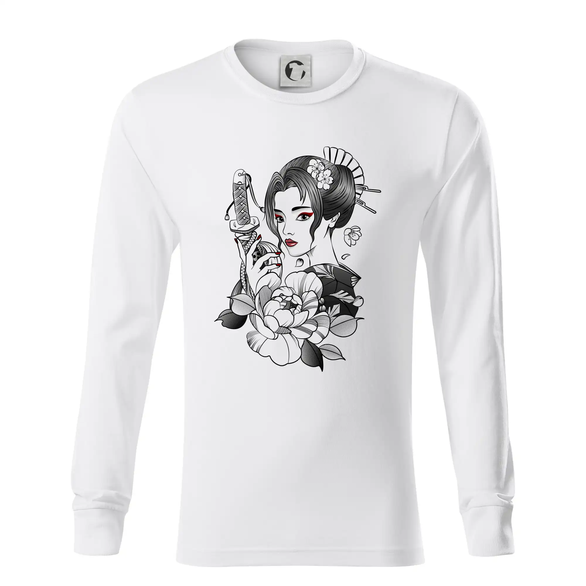 Japonsko - žena s červenými ústy