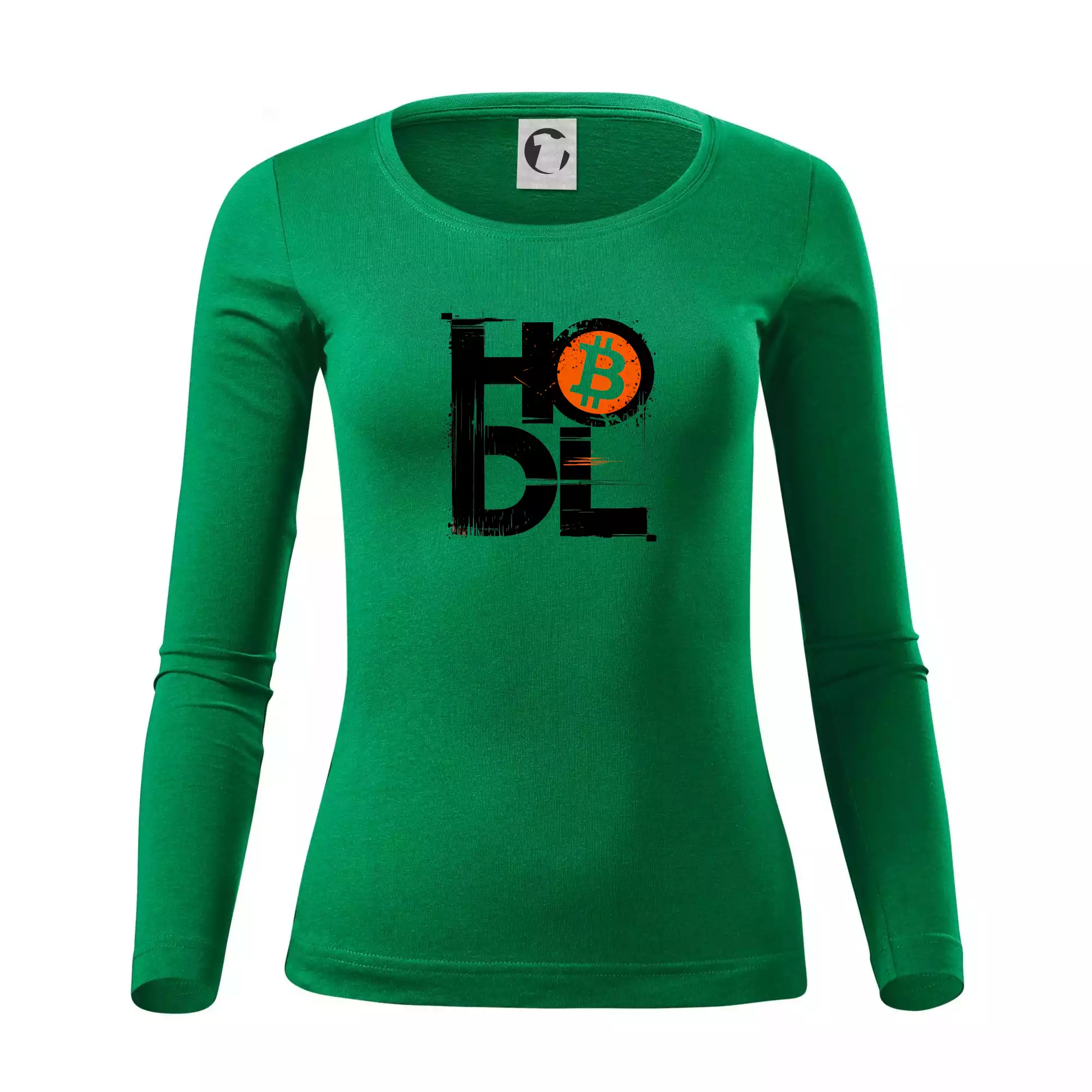 Hodl velký nápis a logo BTC